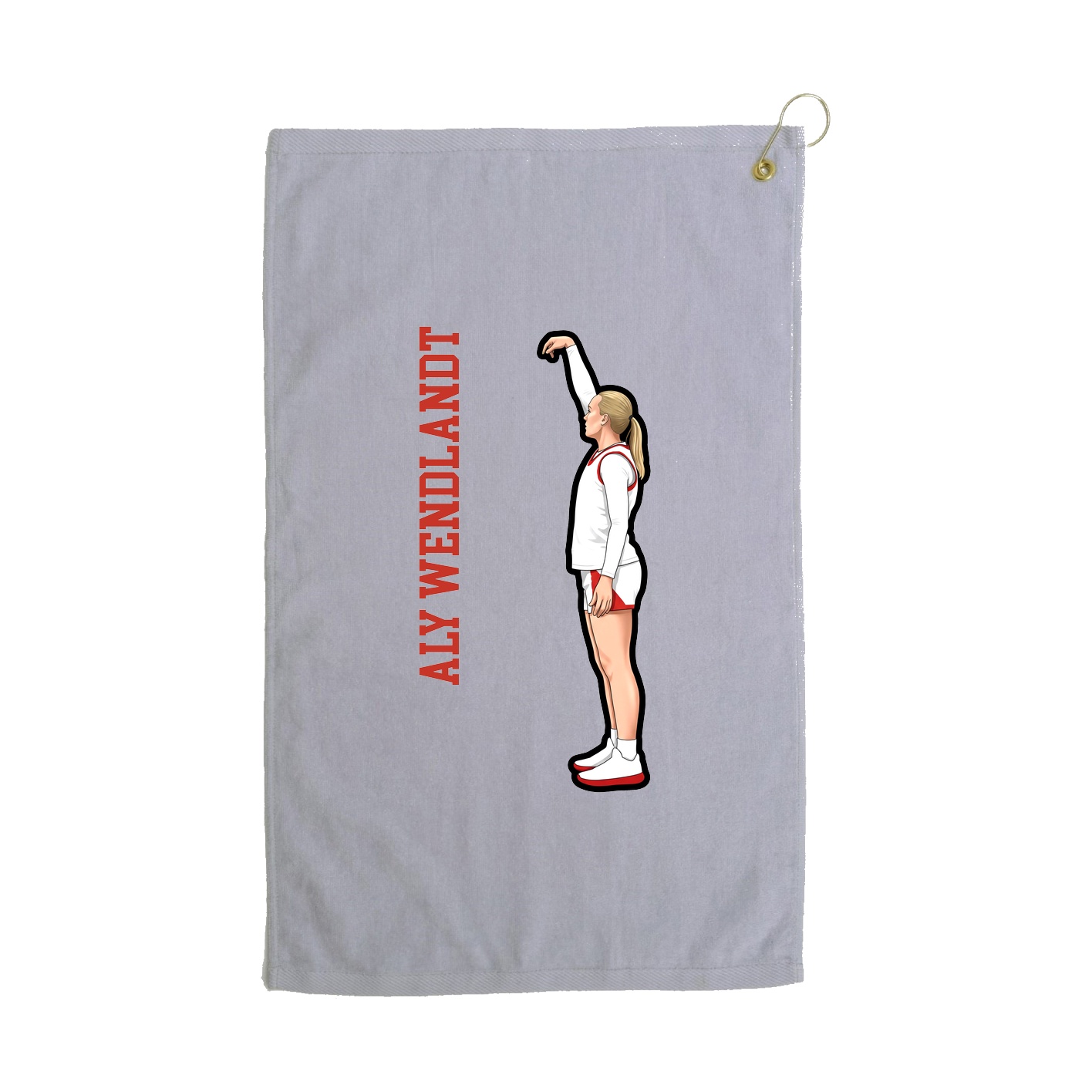 Golf Towel — Name Vertical in Grey