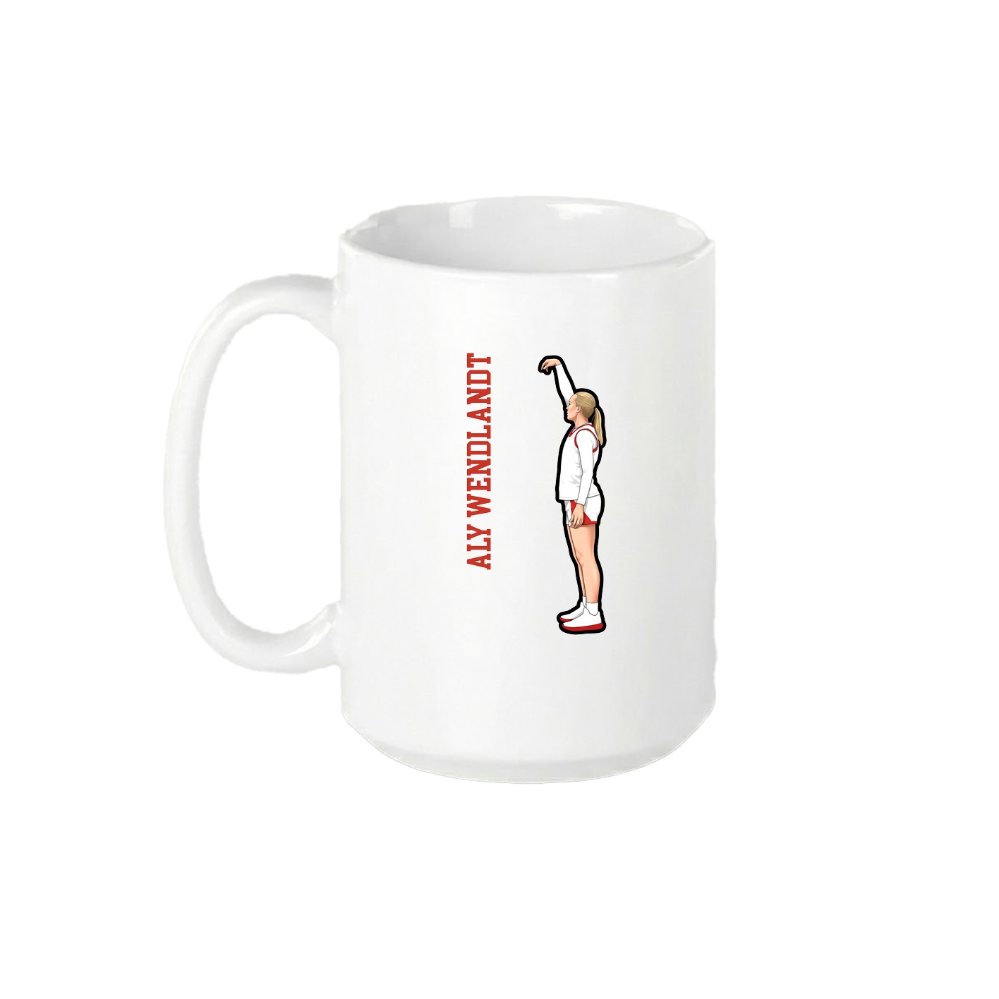 15oz Coffee Mug — Name Vertical in White