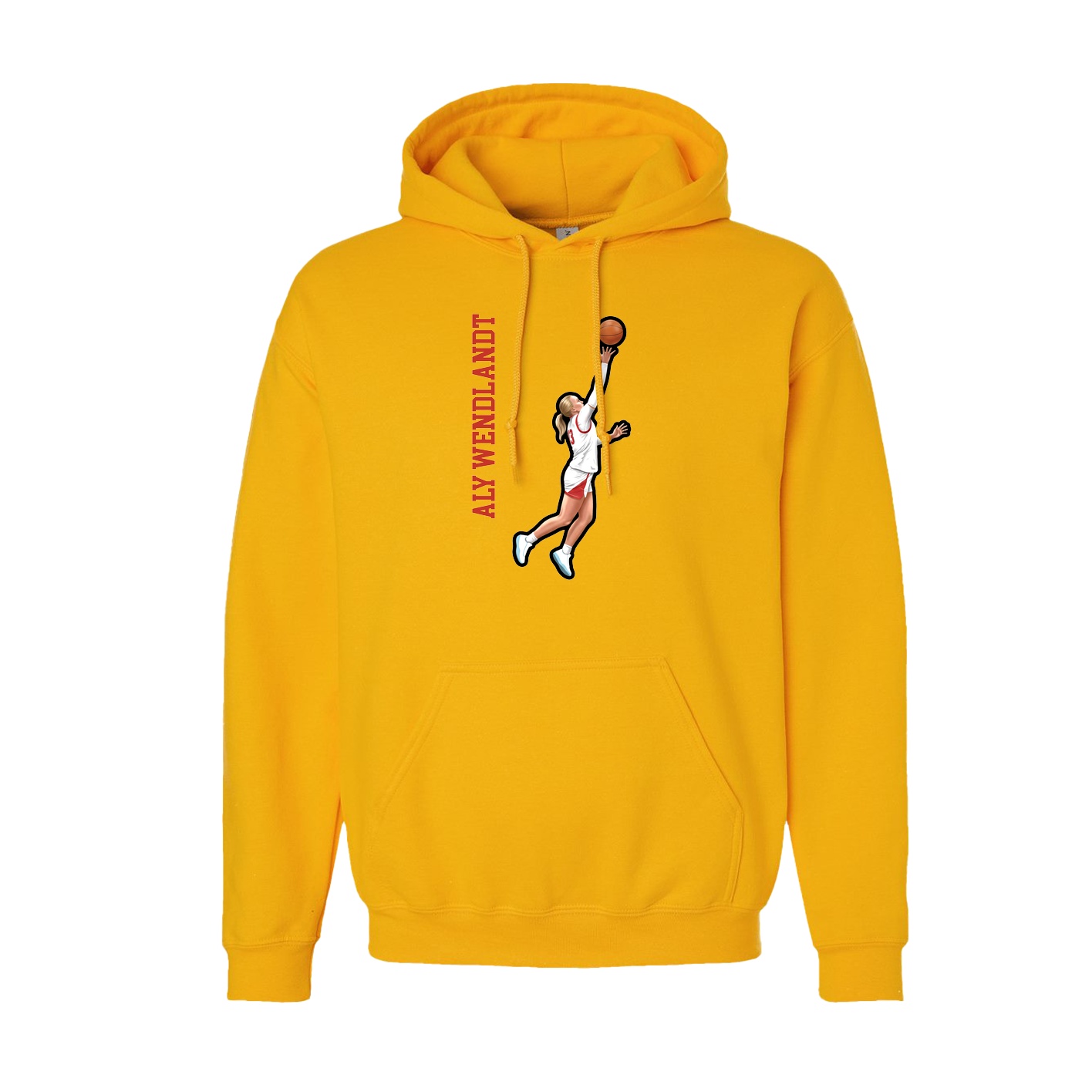 Youth Hoodie — Name Vertical in Gold