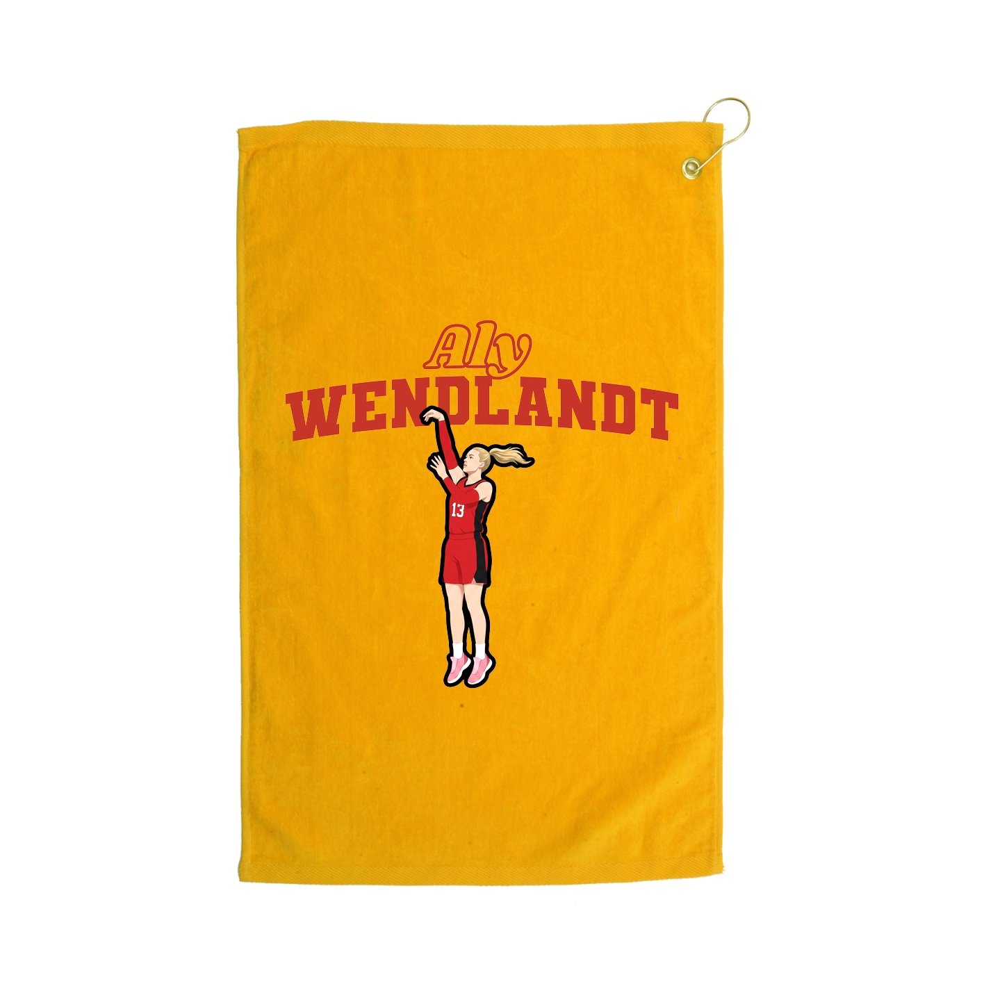 Golf Towel — Name Arch in Gold