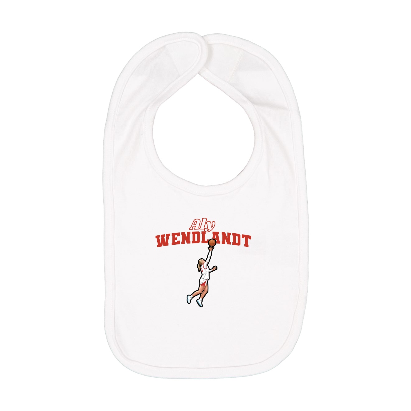 Infant Bib — Name Arch in White