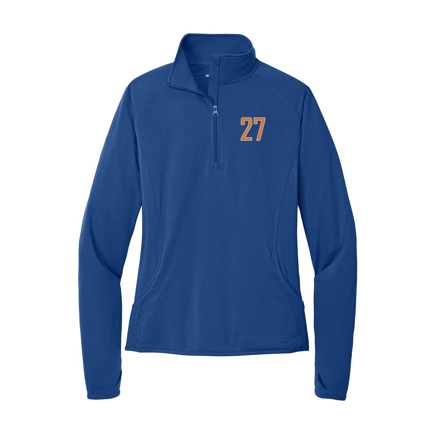 Women's Q-Zip Pullover — Front Shirsy in Royal