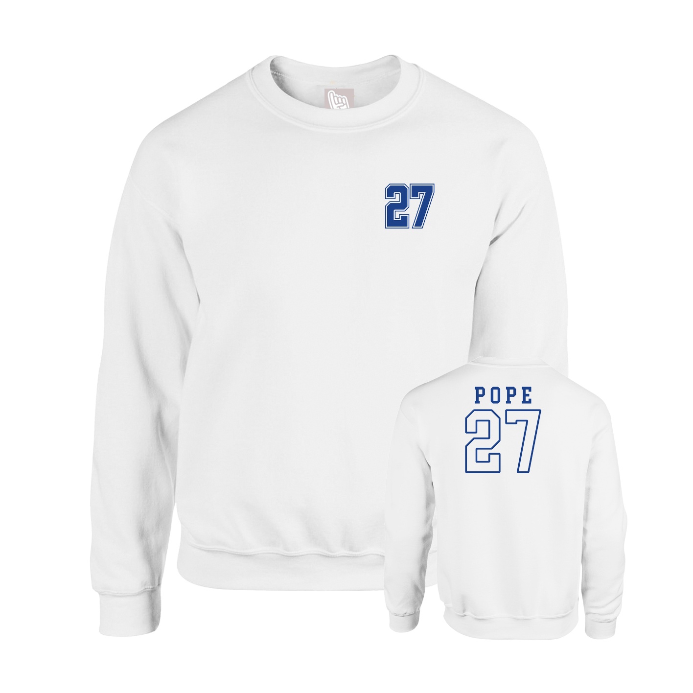 Fleece Crew — Chest Back in White