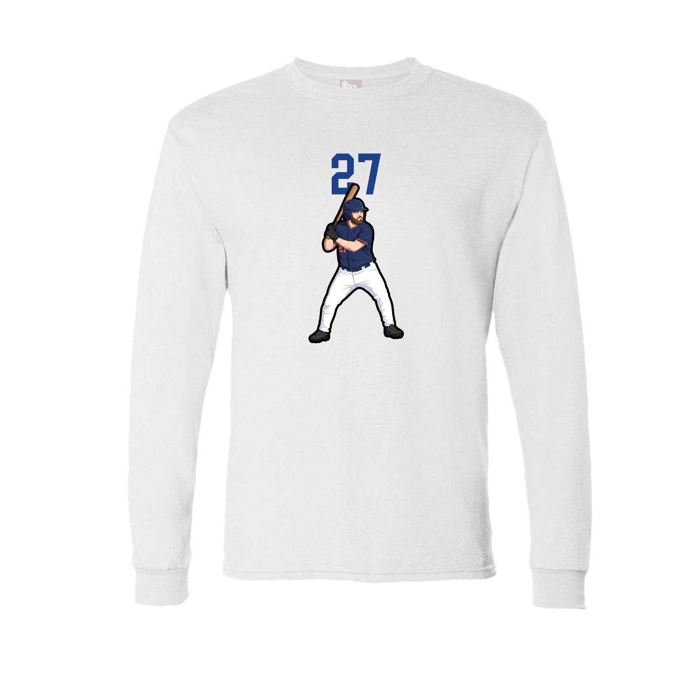 Long Sleeve Tee — Number Top in White
