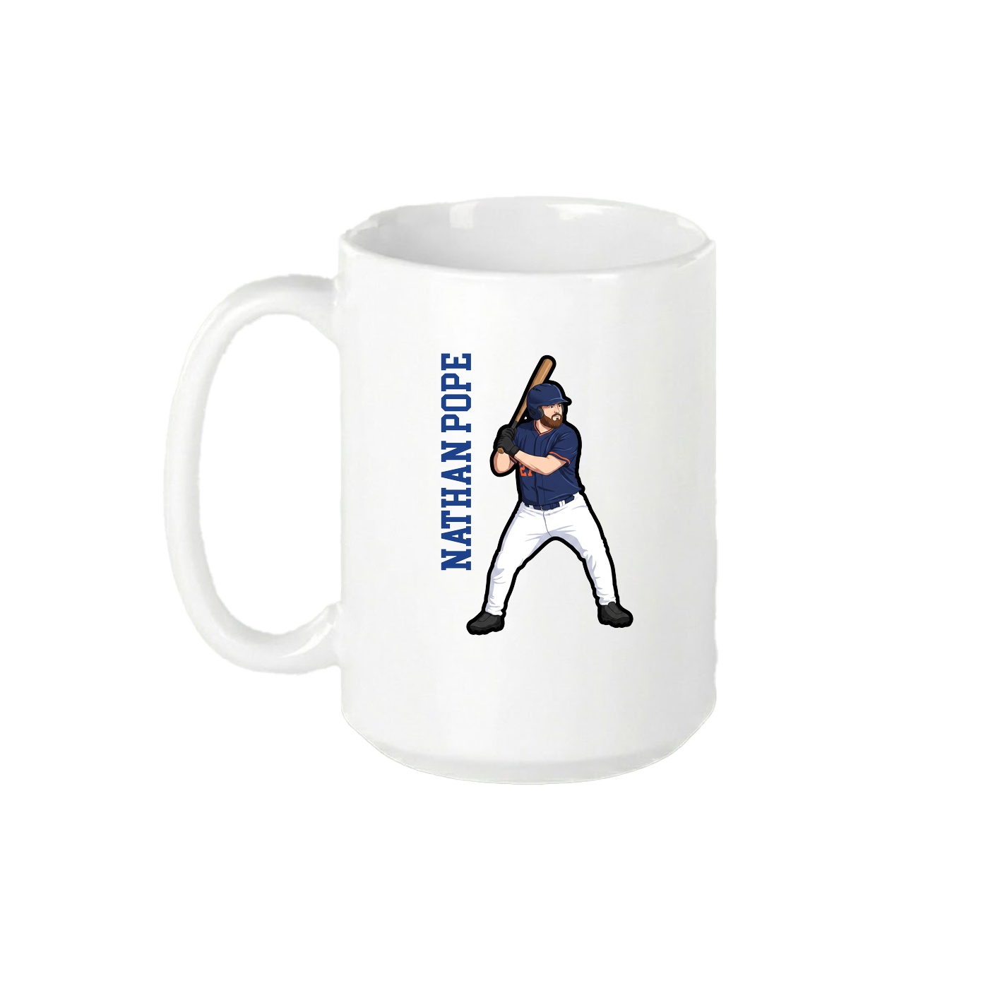 15oz Coffee Mug — Name Vertical in White