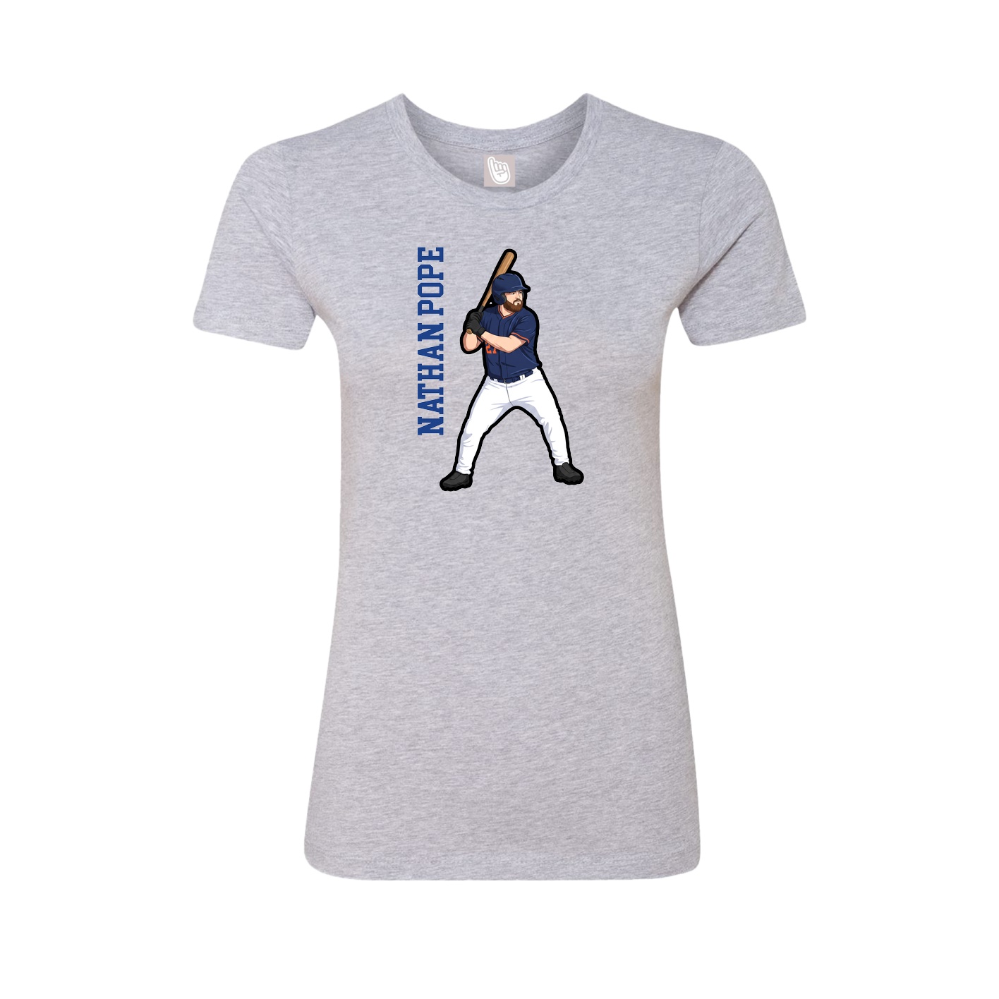 Fitted Women's Tee — Name Vertical in Grey