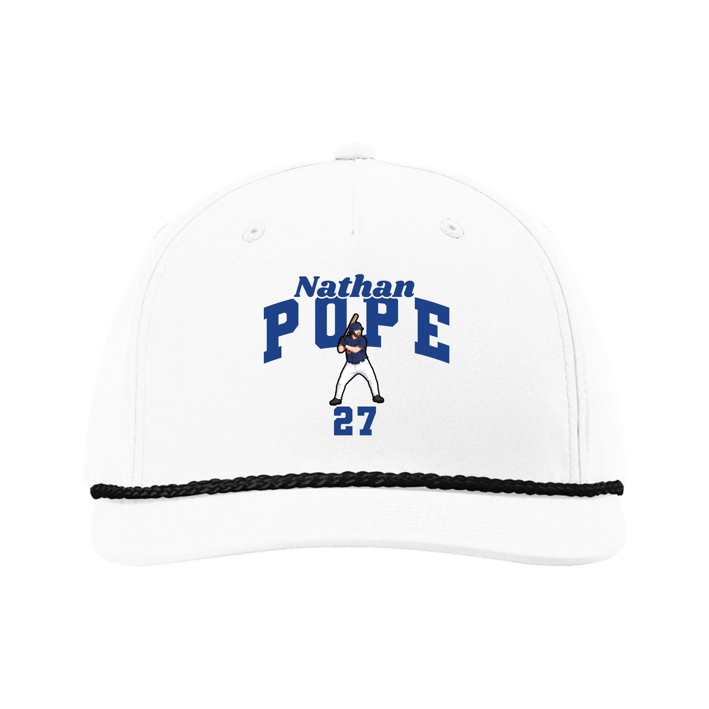 Five-Panel Classic Rope Cap — Signature Arch in White
