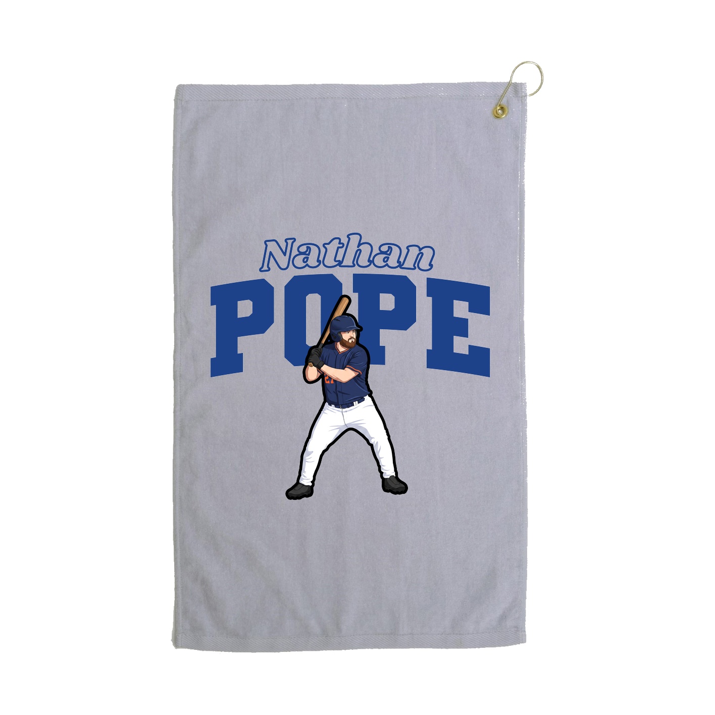 Golf Towel — Name Arch in Grey