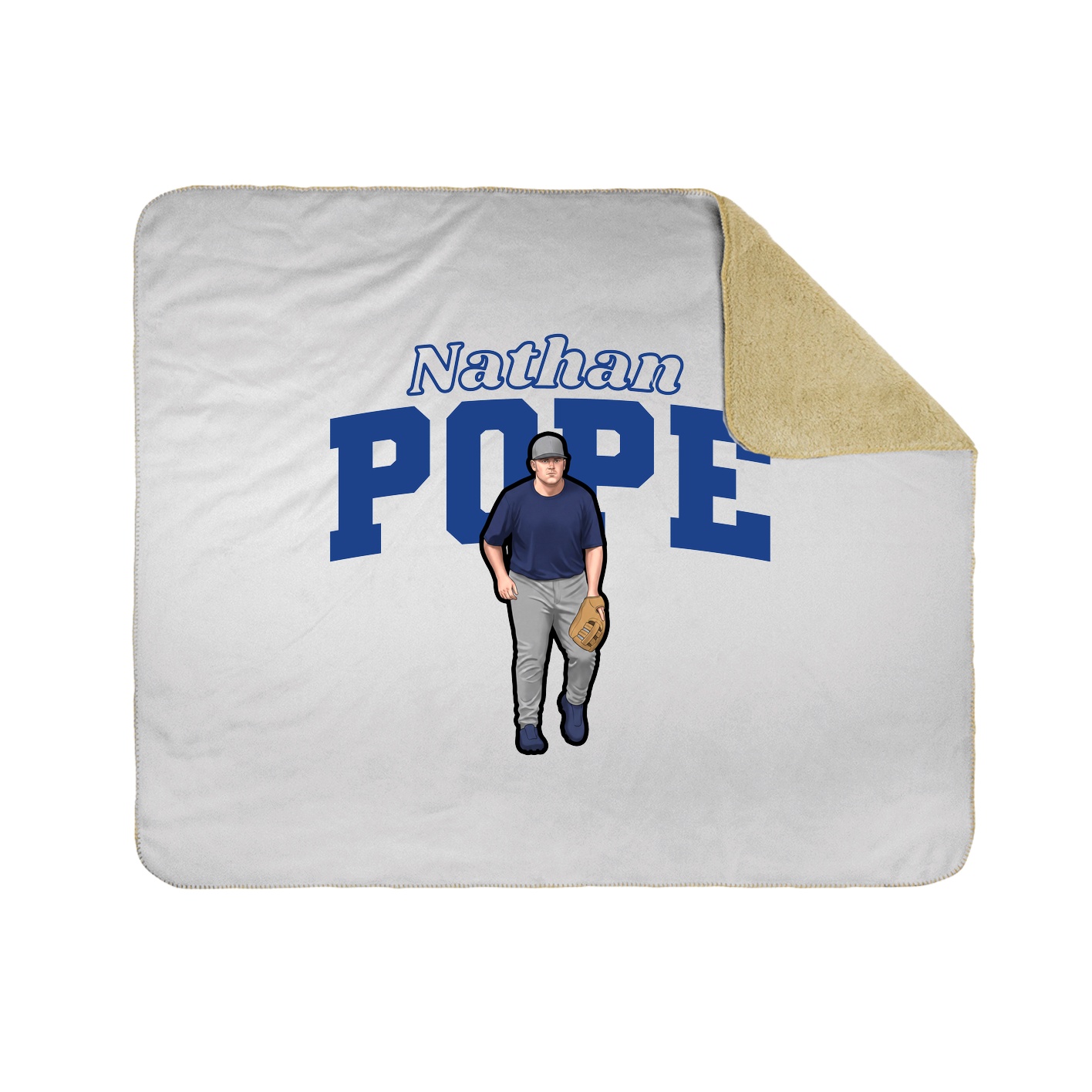Throw Blanket — Name Arch in White