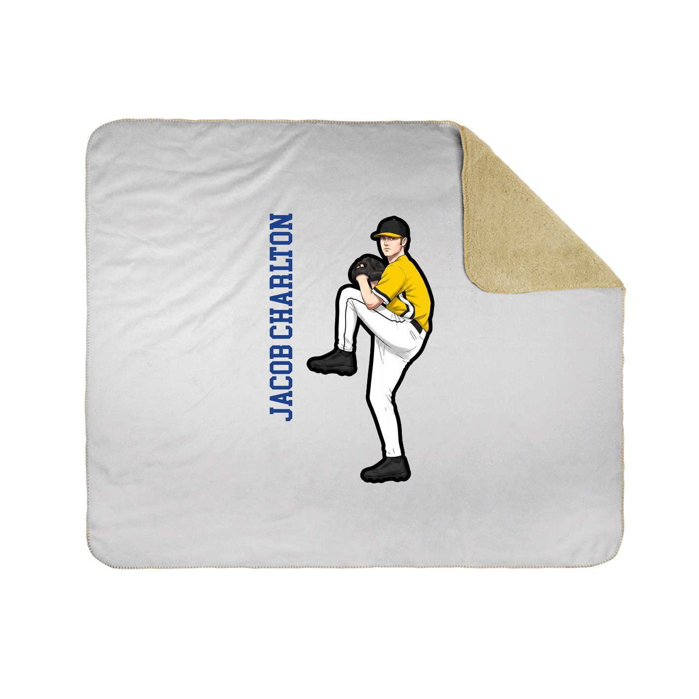 Throw Blanket — Name Vertical in White