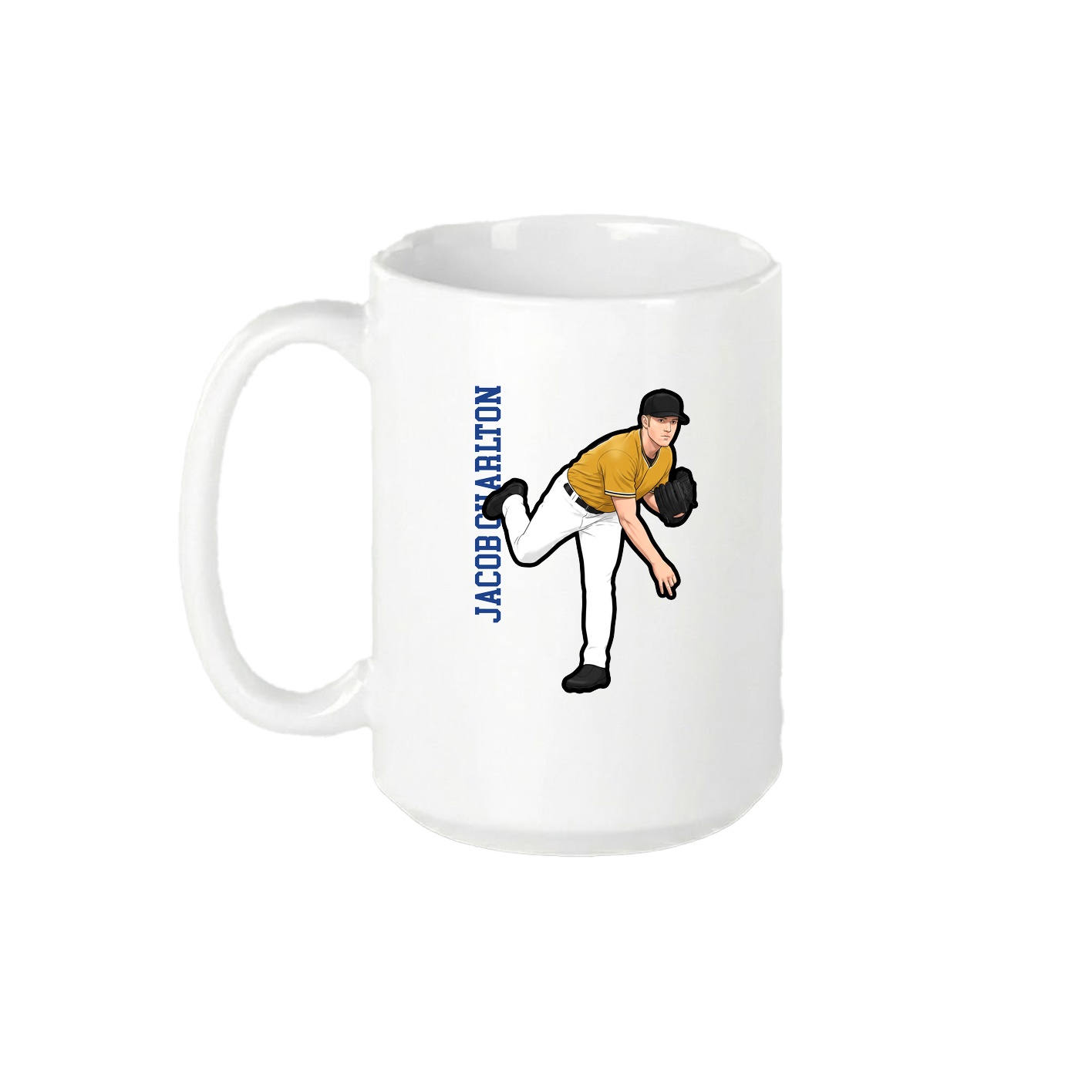 15oz Coffee Mug — Name Vertical in White