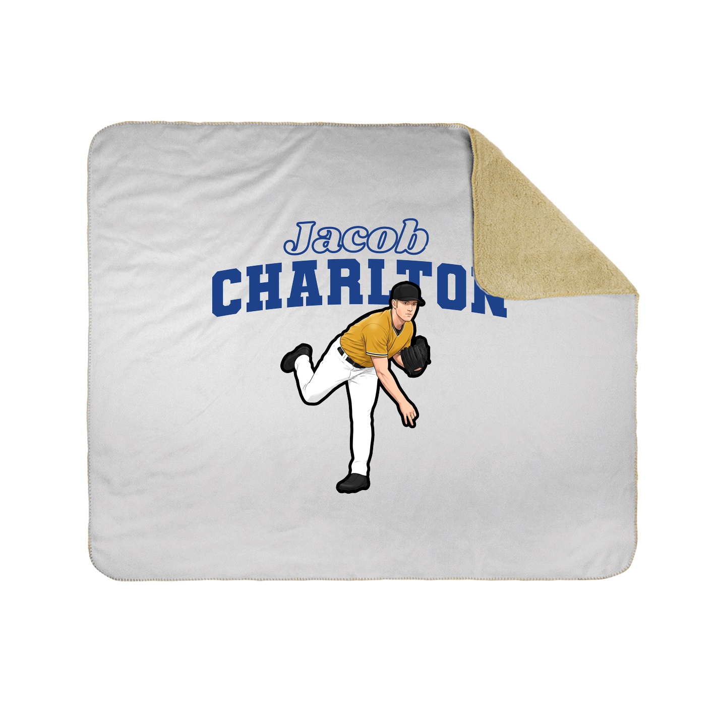 Throw Blanket — Name Arch in White