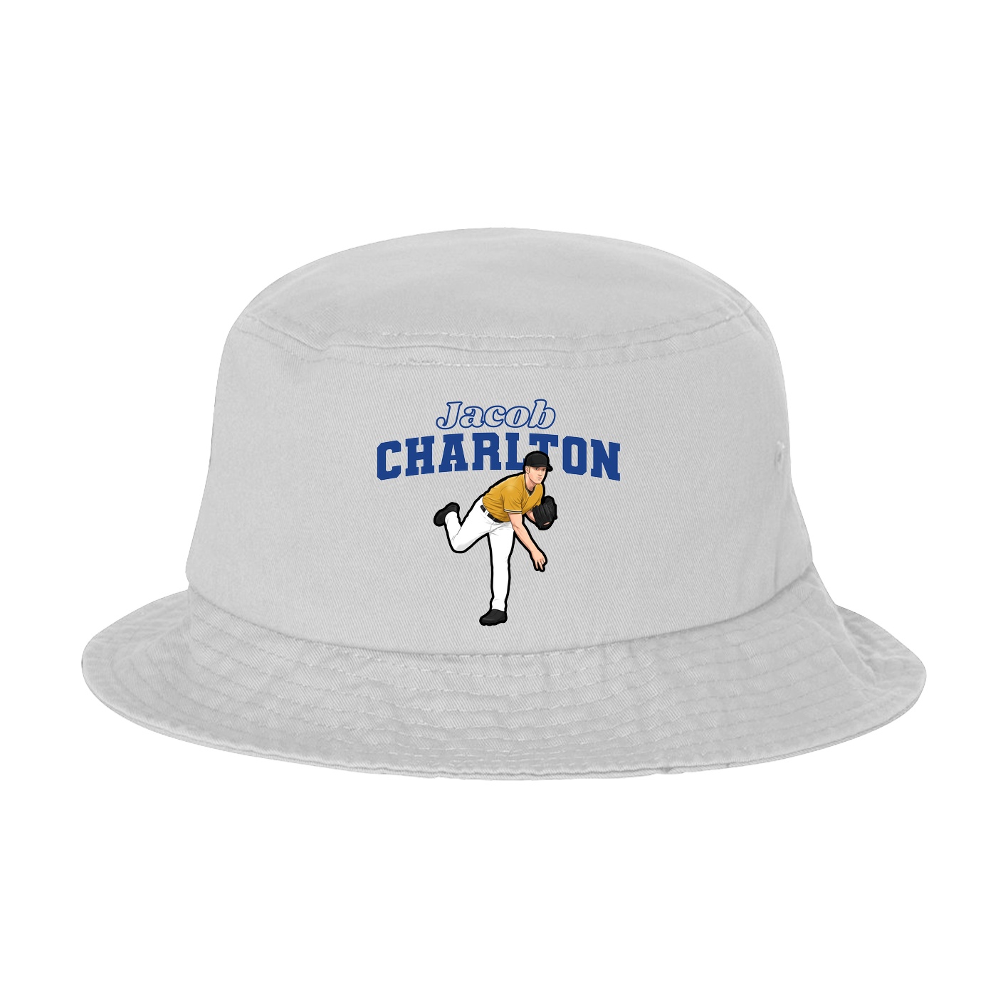 Bucket Cap — Name Arch in White