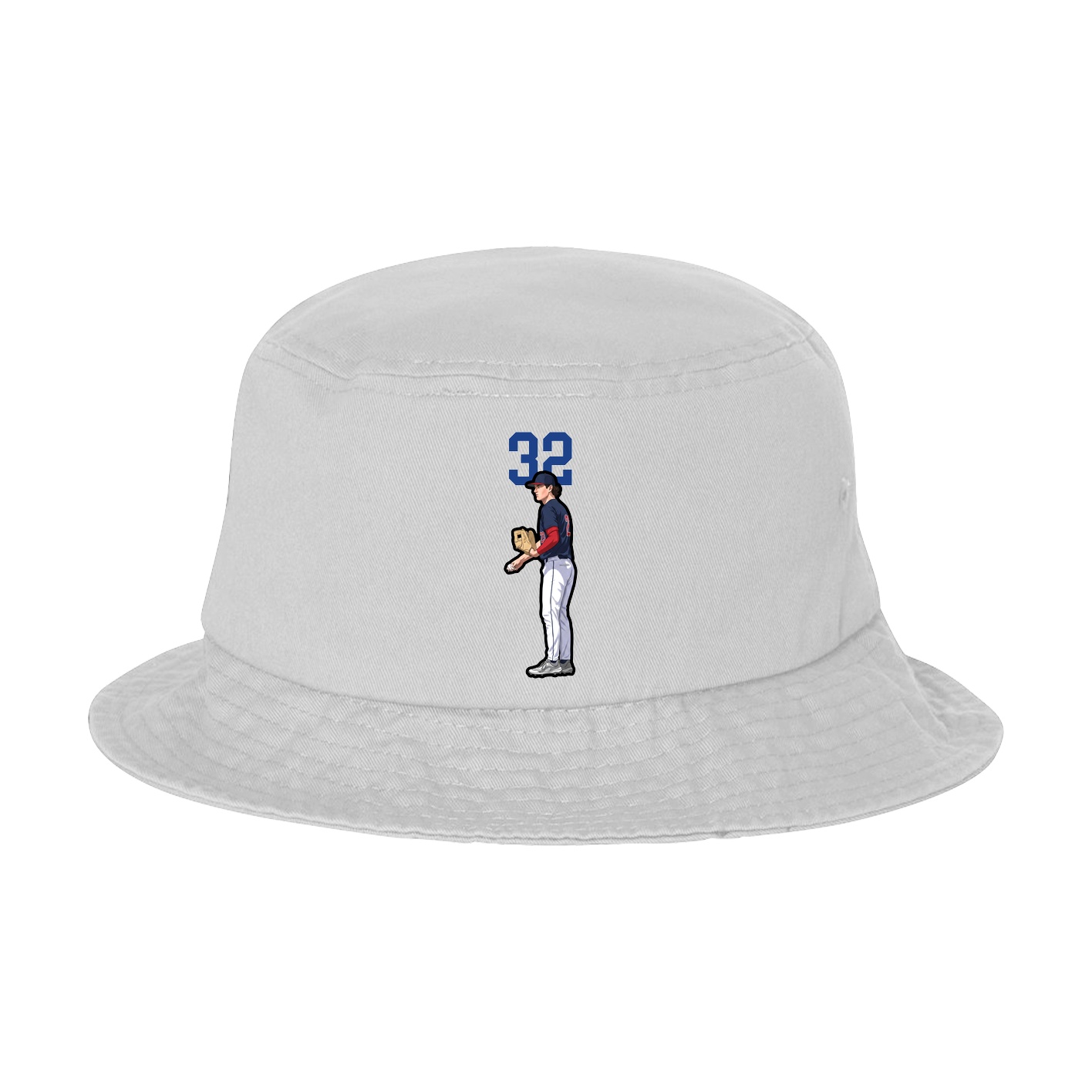 Bucket Cap — Number Top in White