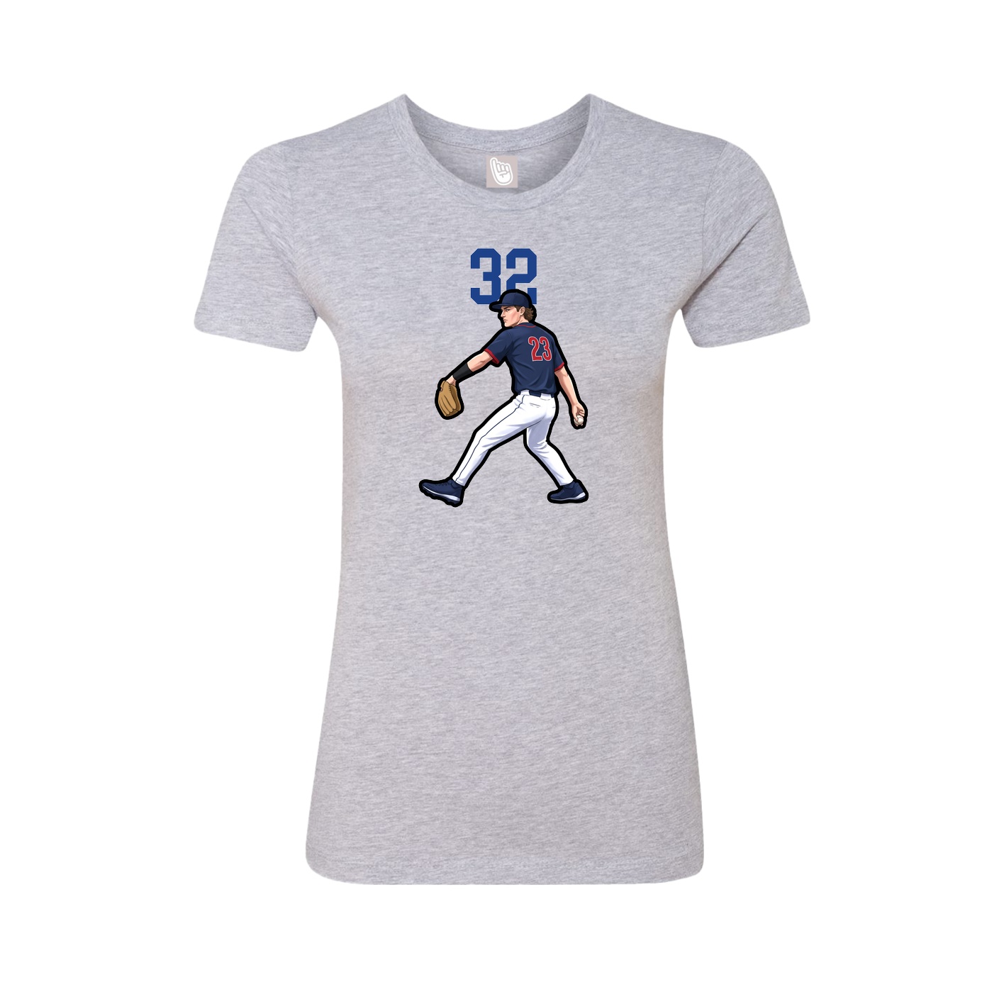 Fitted Women's Tee — Number Top in Grey