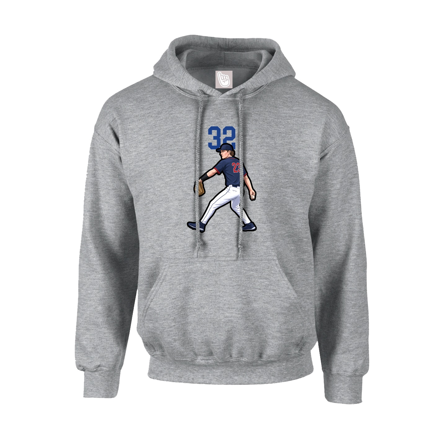 Youth Hoodie — Number Top in Grey