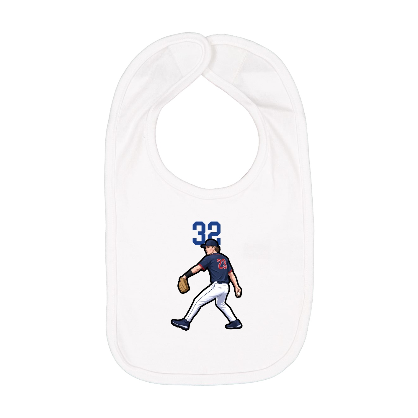 Infant Bib — Number Top in White