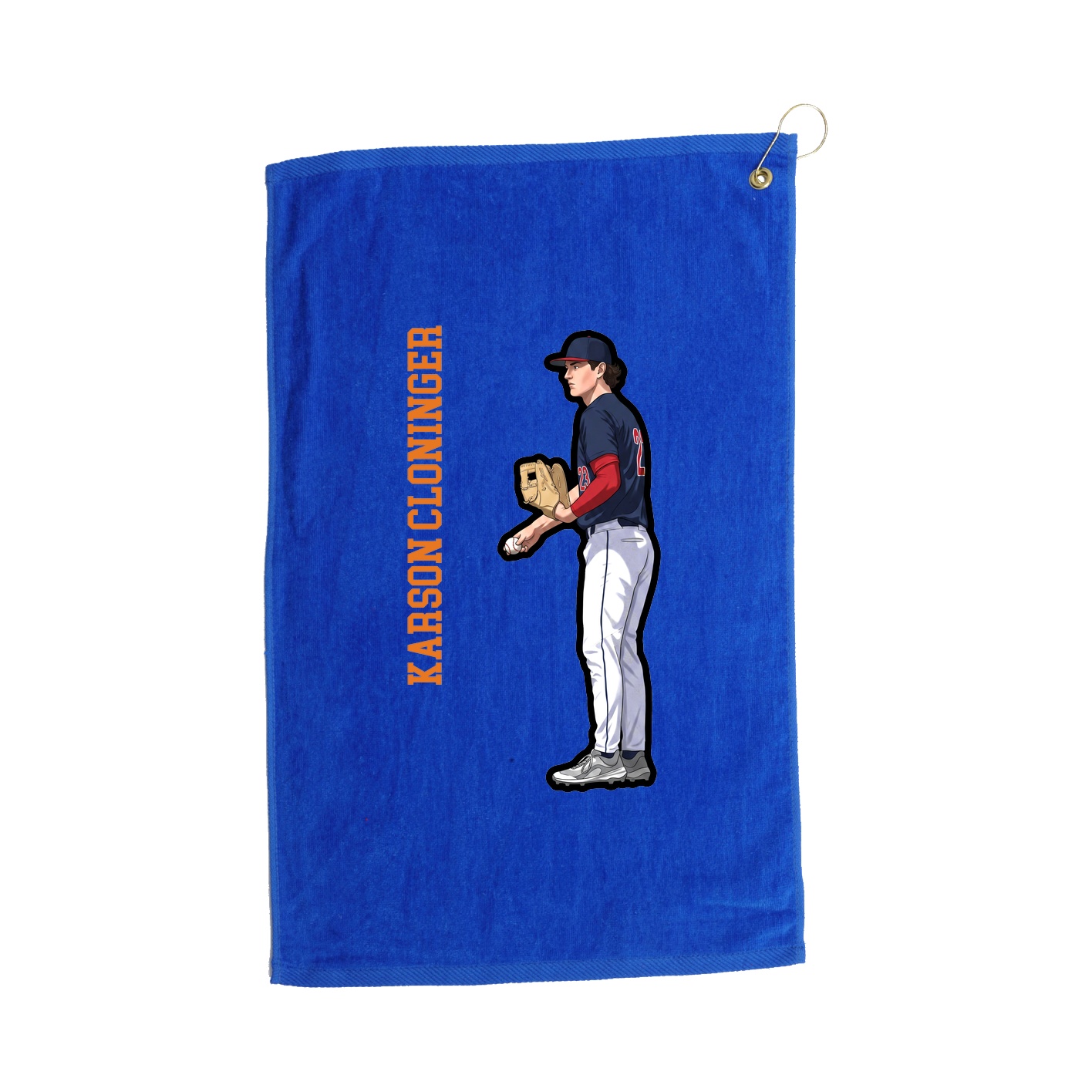 Golf Towel — Name Vertical in Royal