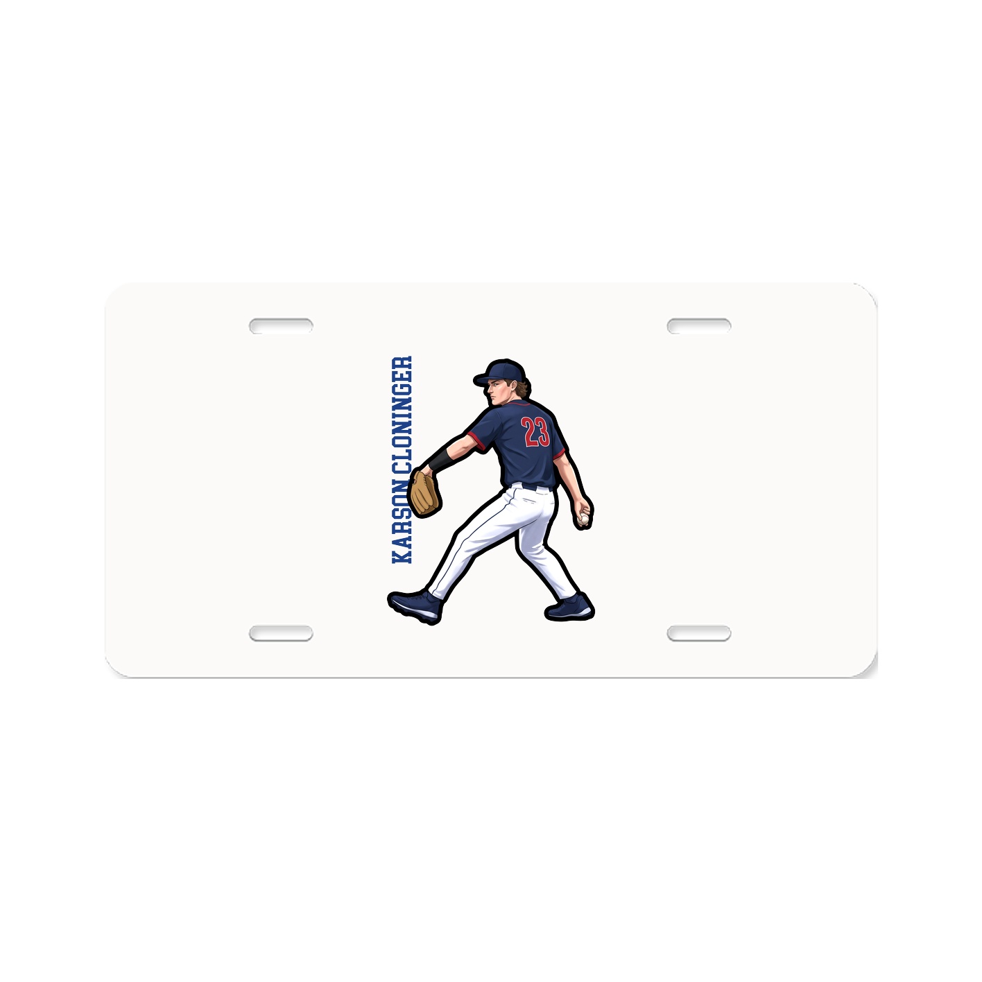 License Plate — Name Vertical in Classic