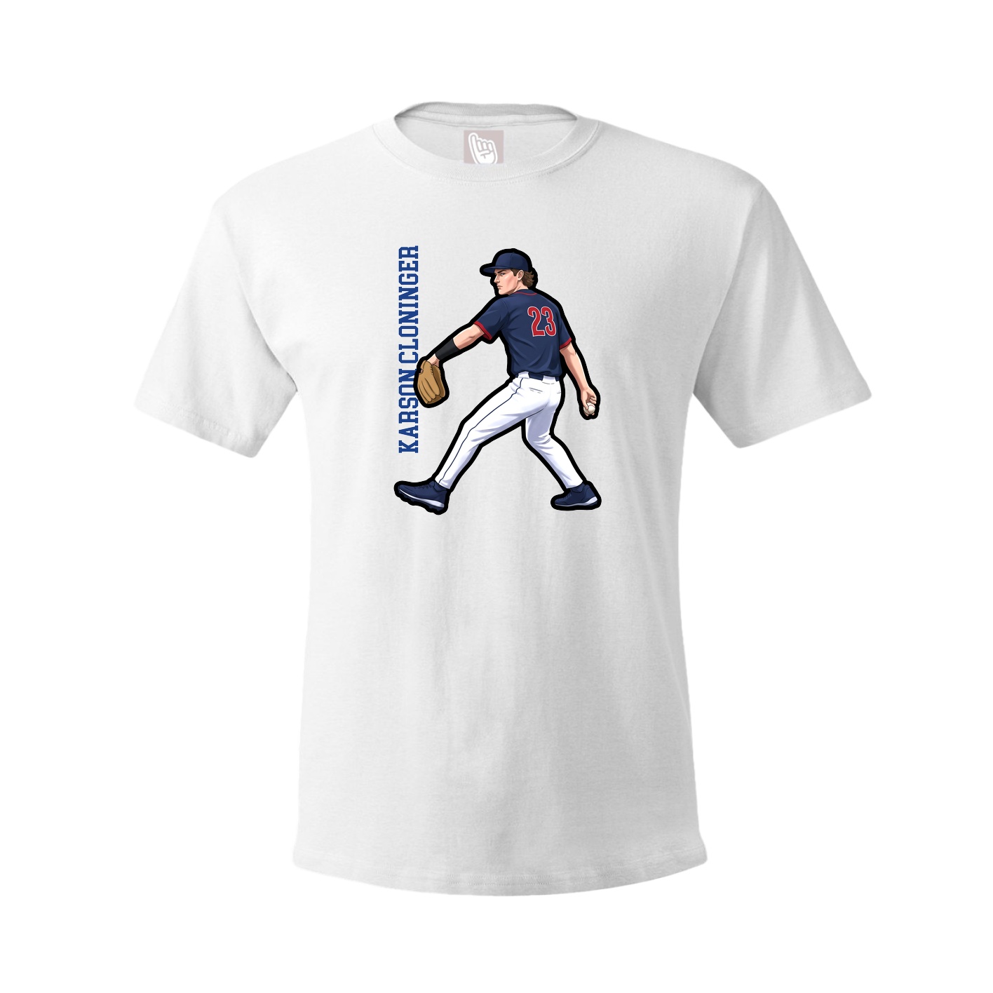 Youth Tee — Name Vertical in White