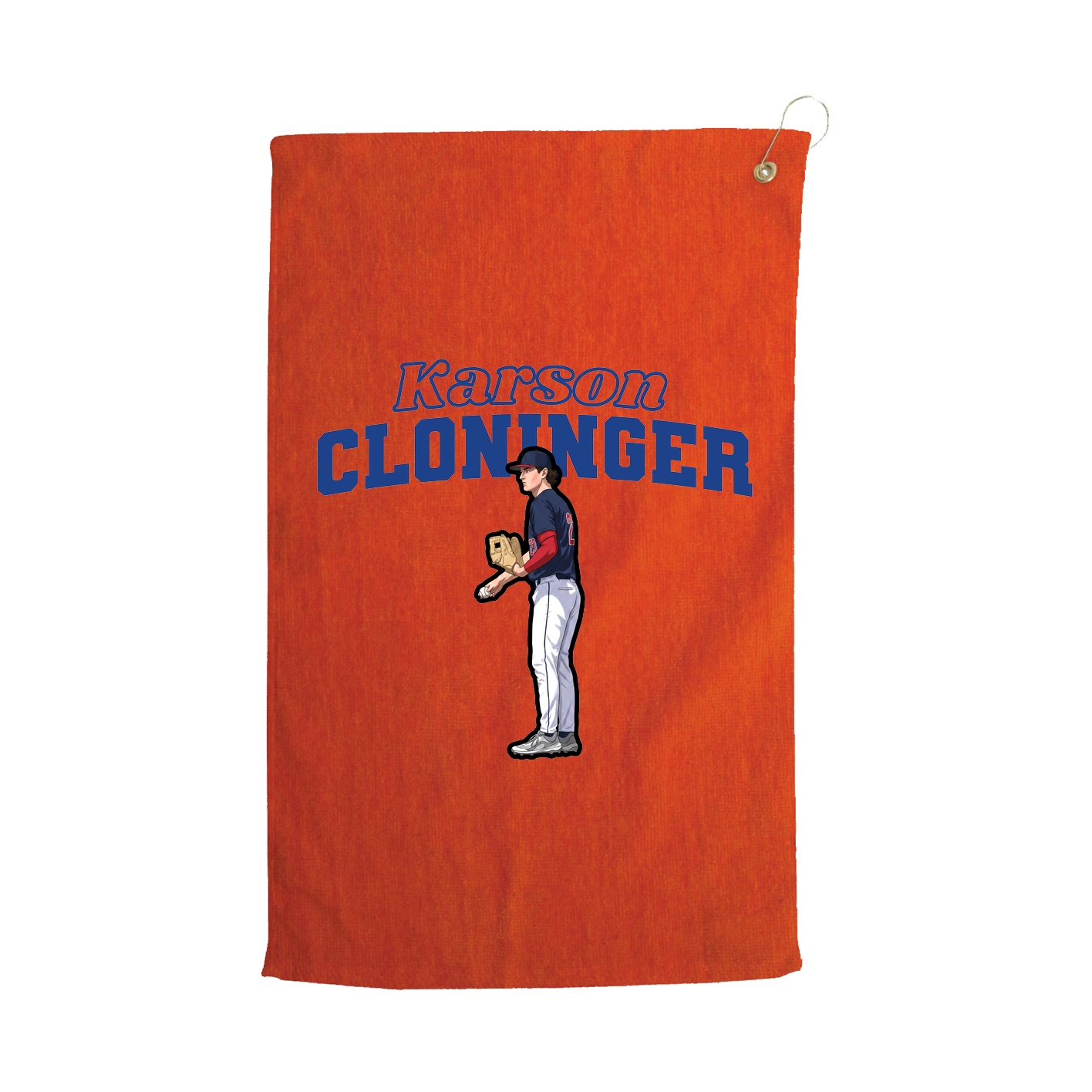 Golf Towel — Name Arch in Orange