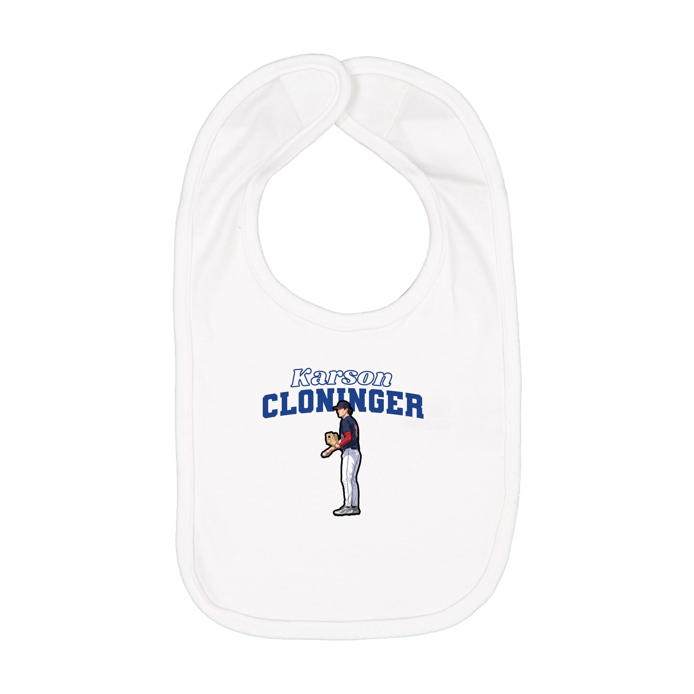 Infant Bib — Name Arch in White