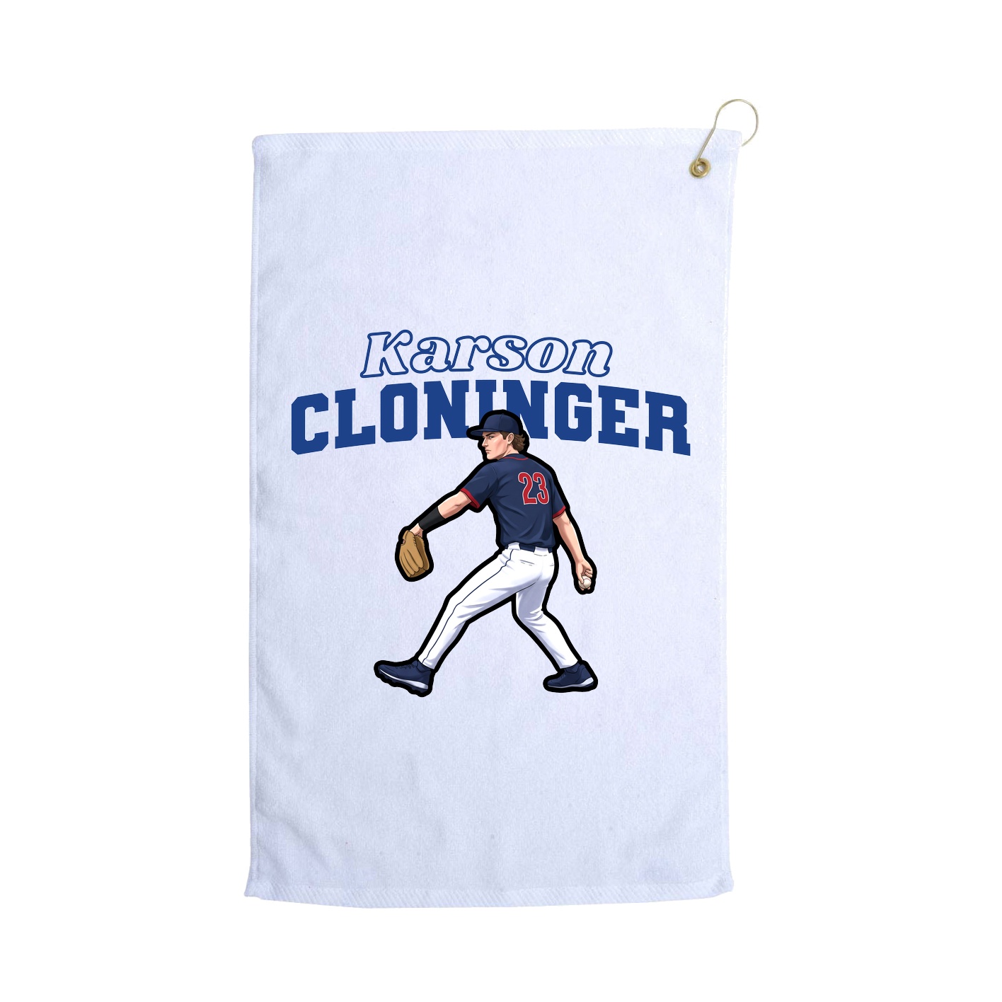 Golf Towel — Name Arch in White