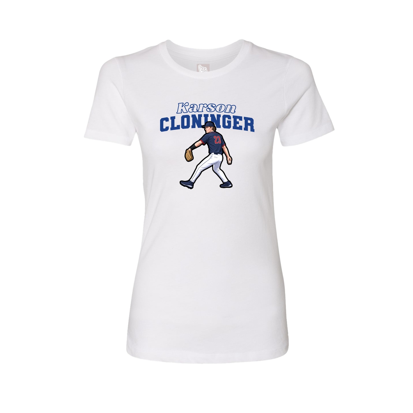 Fitted Women's Tee — Name Arch in White