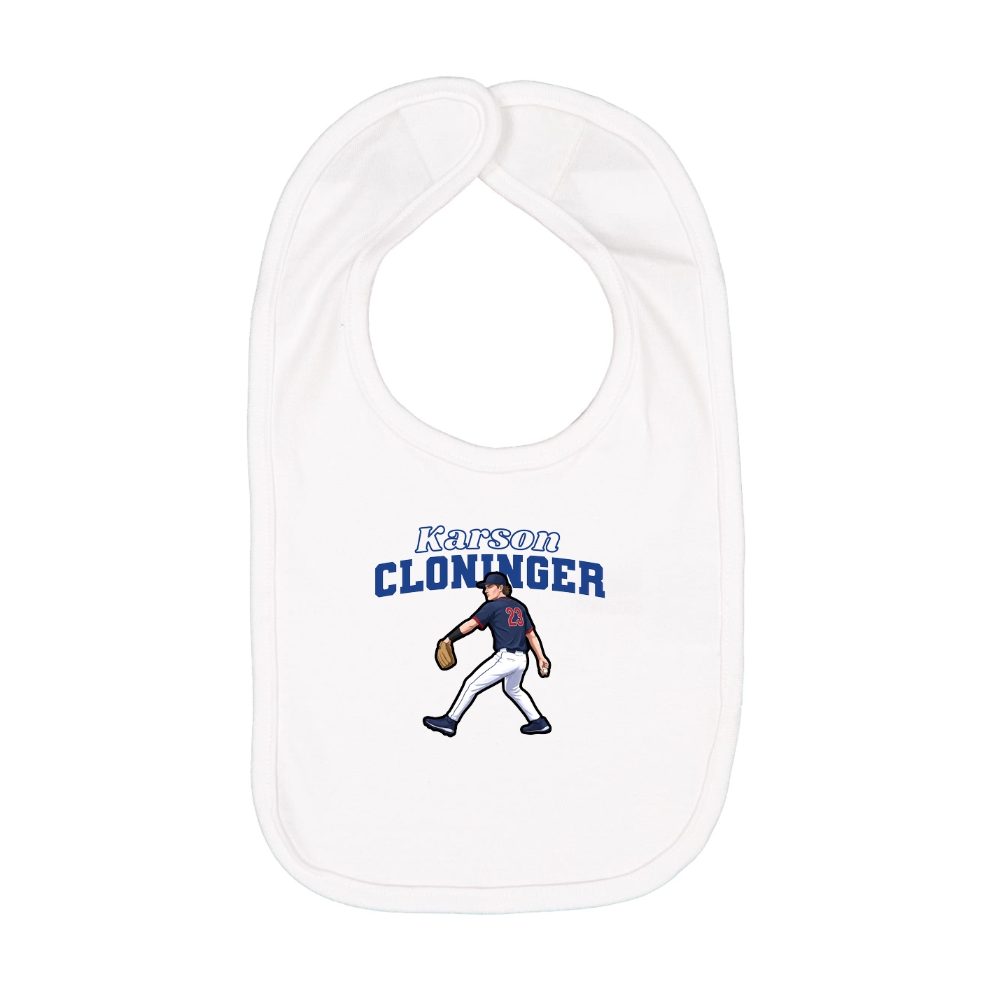 Infant Bib — Name Arch in White