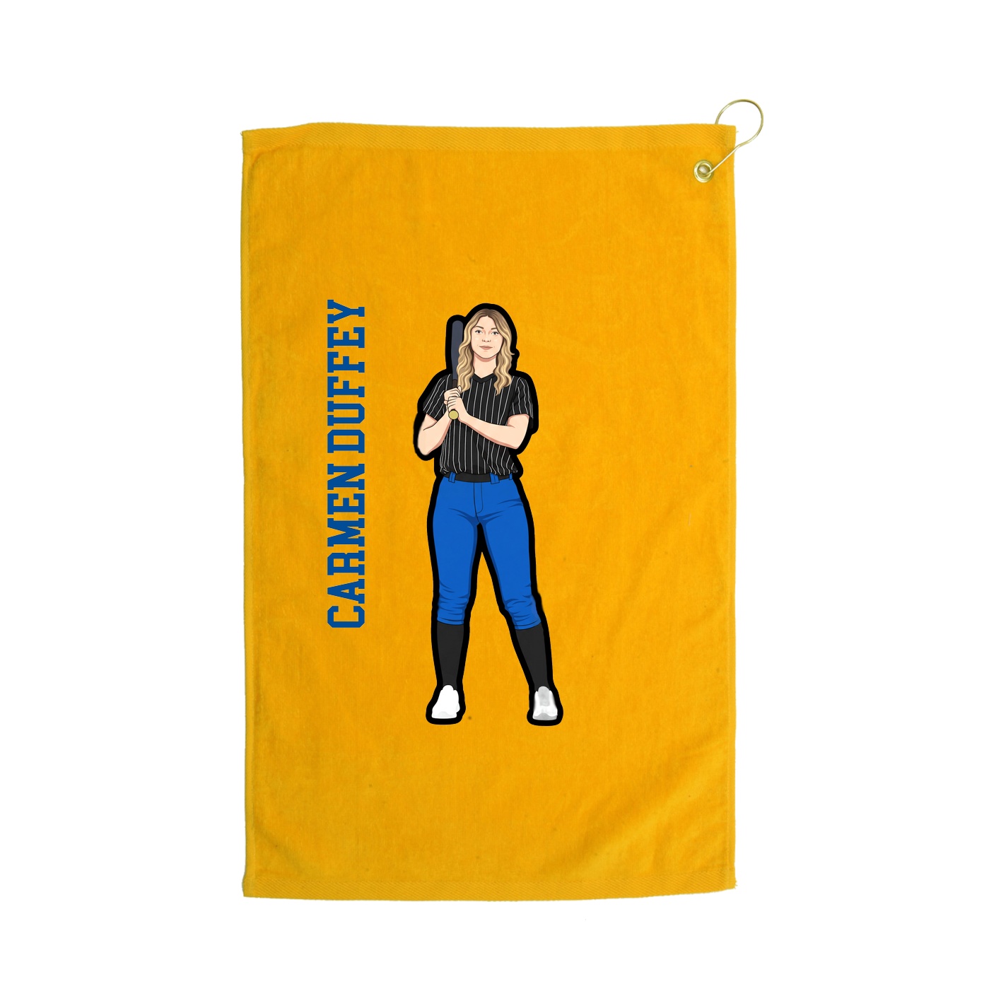 Golf Towel — Name Vertical in Gold