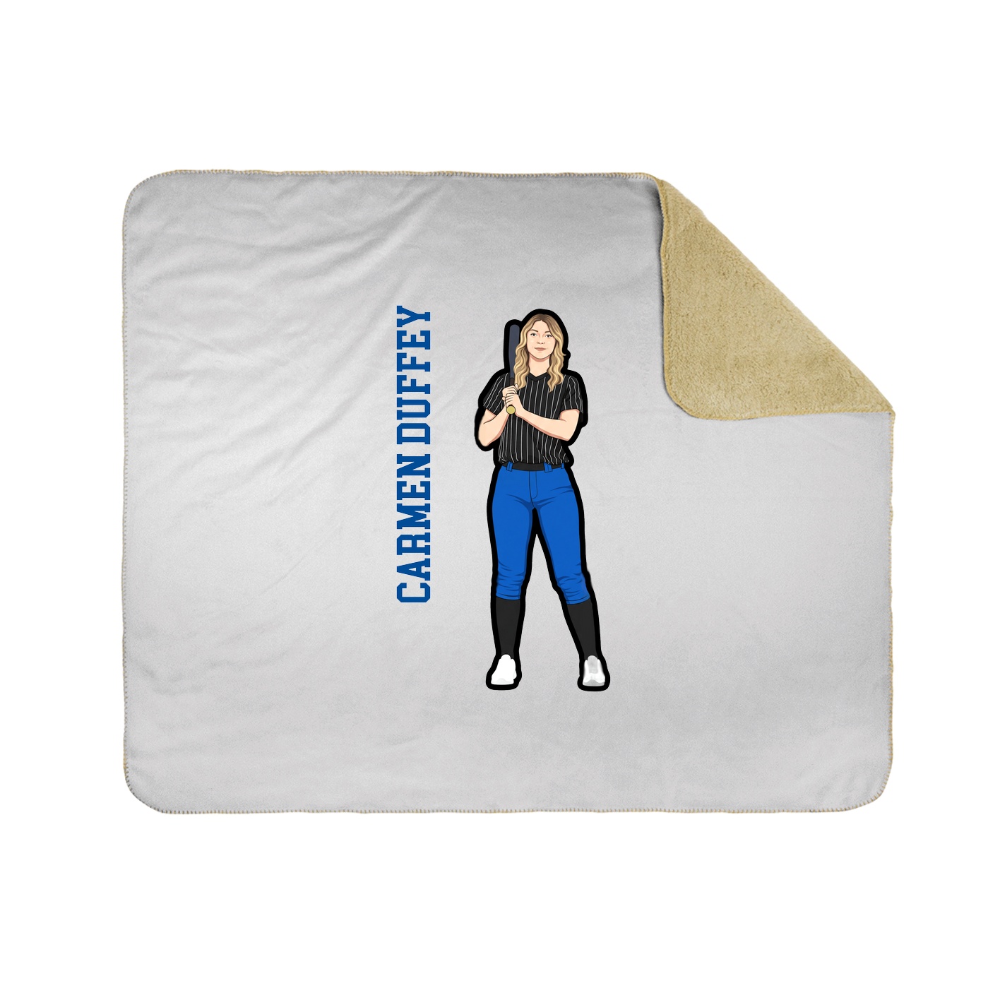 Throw Blanket — Name Vertical in White
