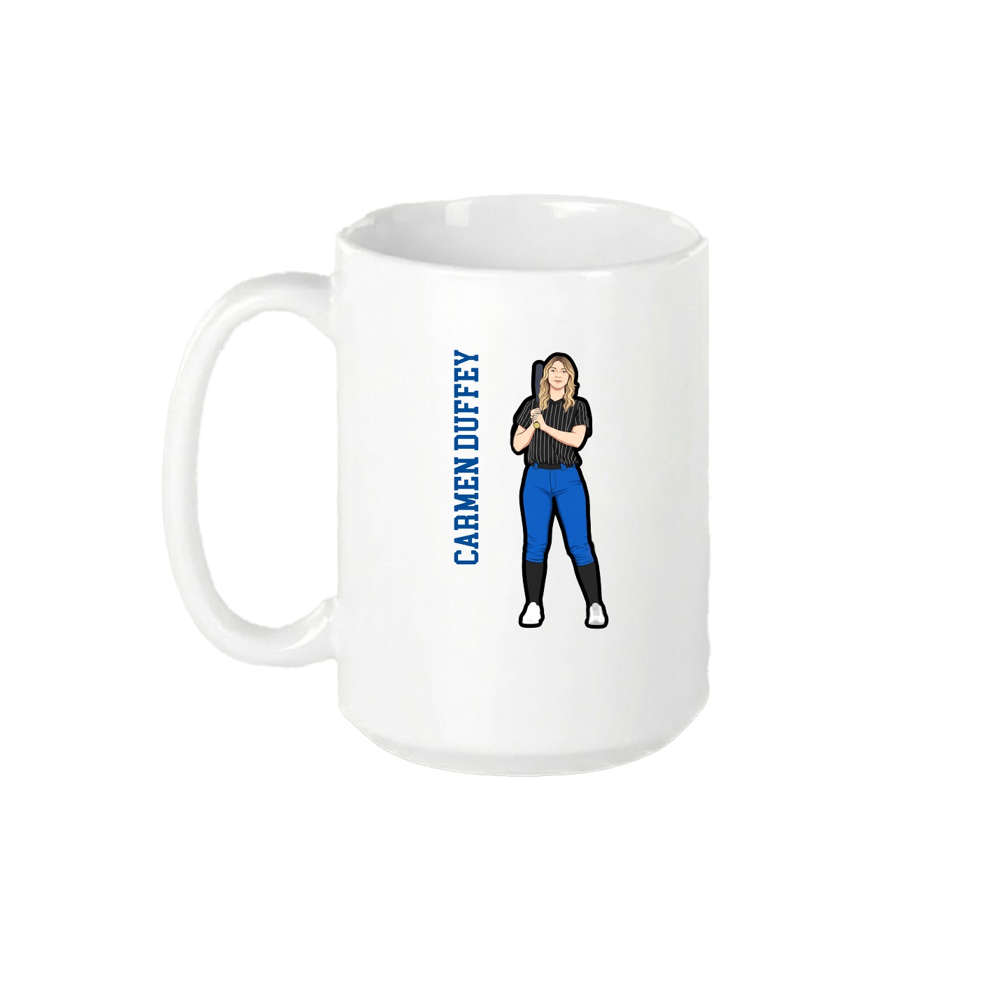15oz Coffee Mug — Name Vertical in White