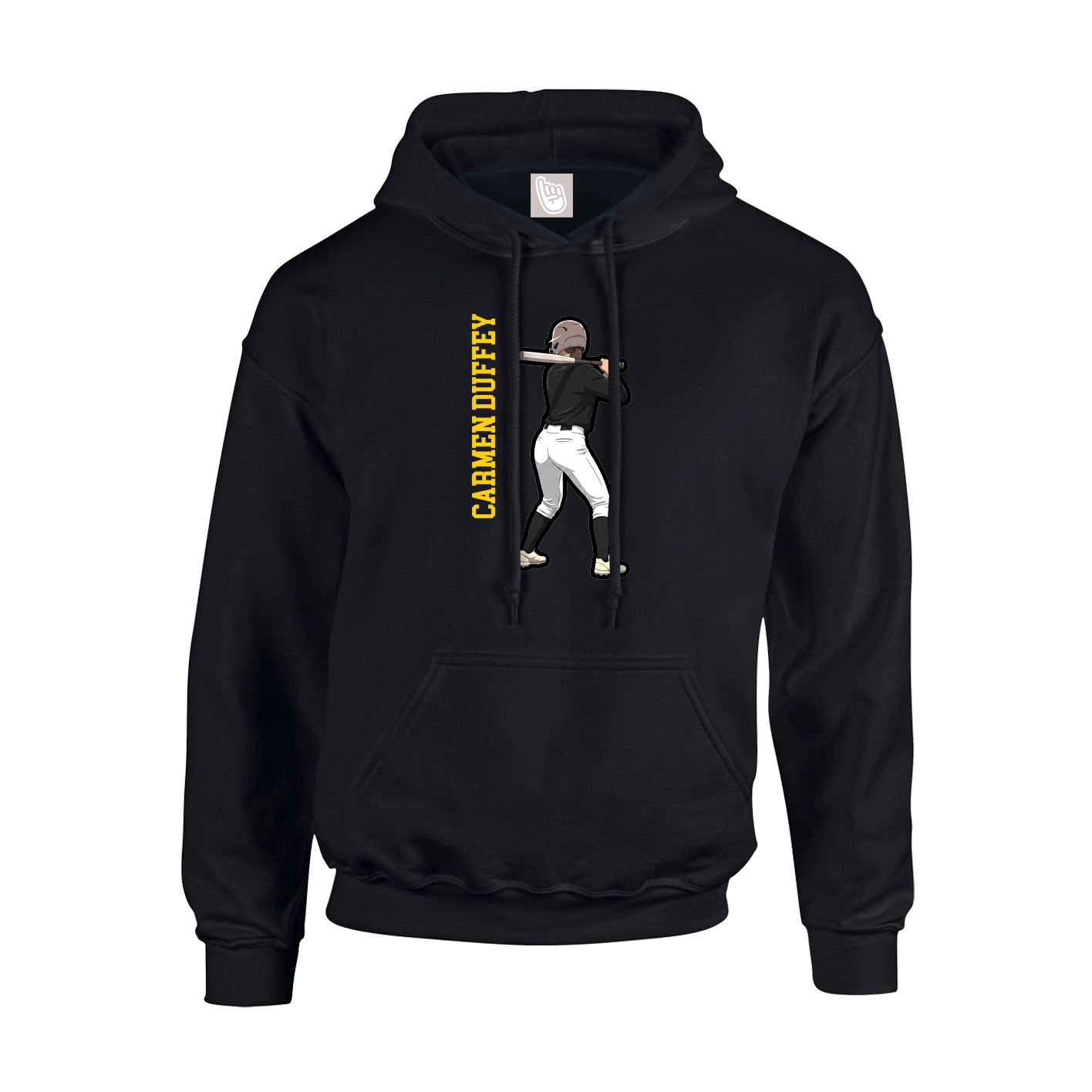 Youth Hoodie — Name Vertical in Black