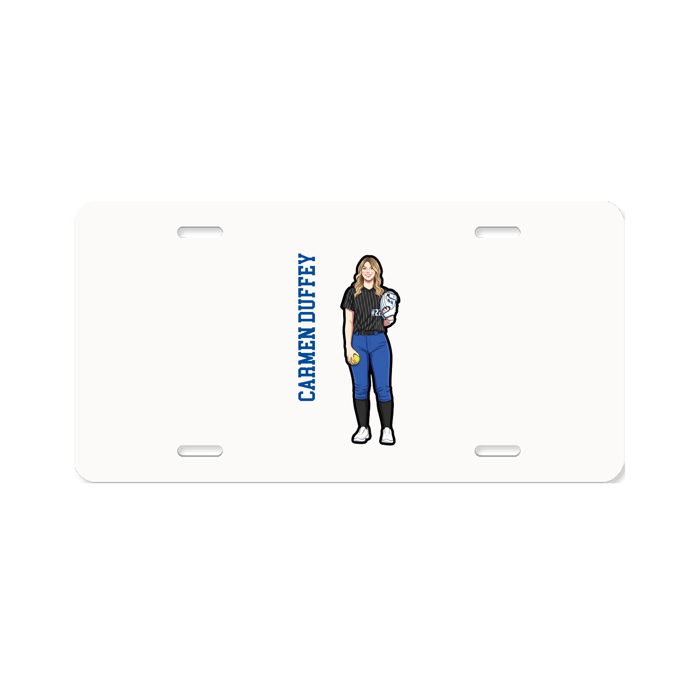 License Plate — Name Vertical in Classic