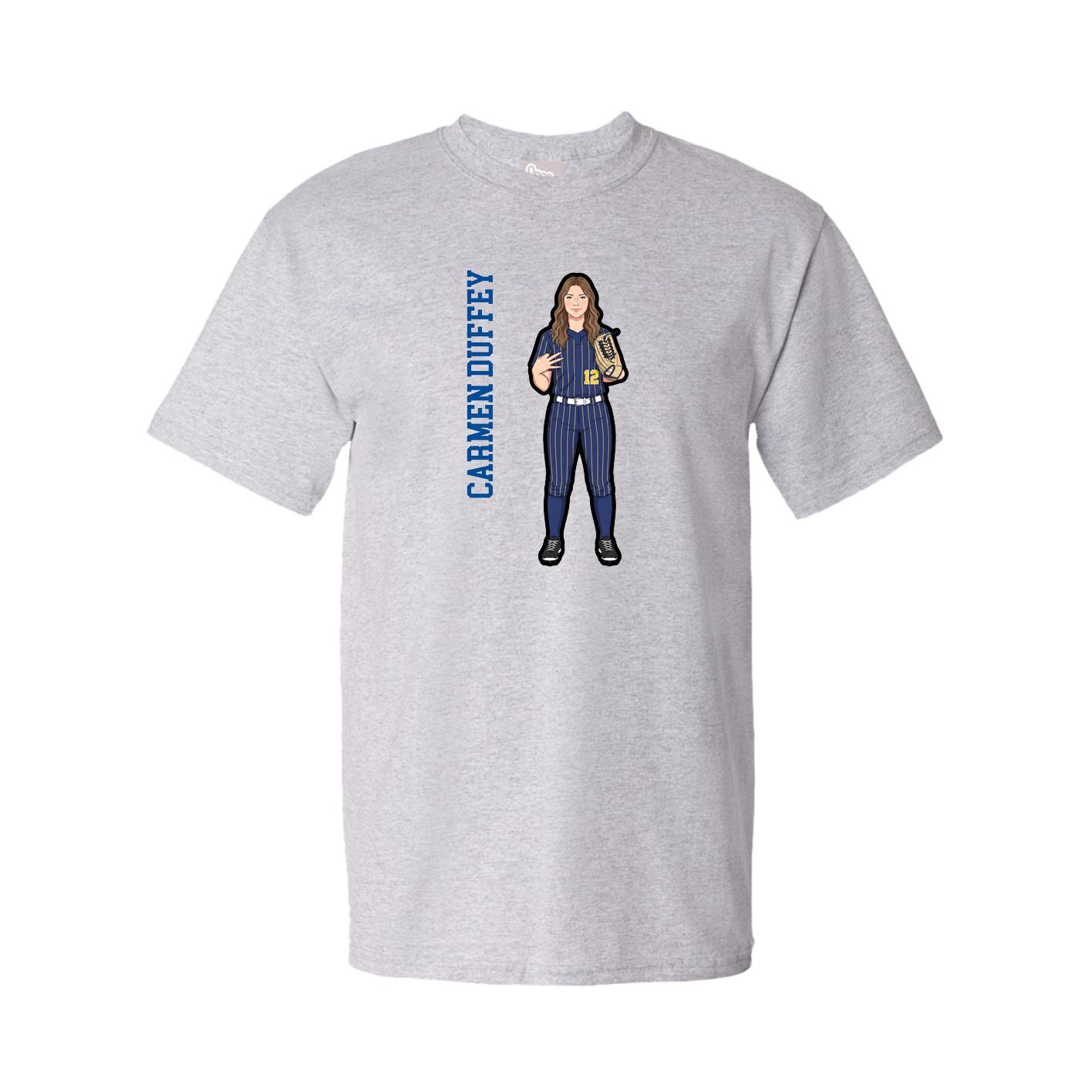 Youth Tee — Name Vertical in Grey
