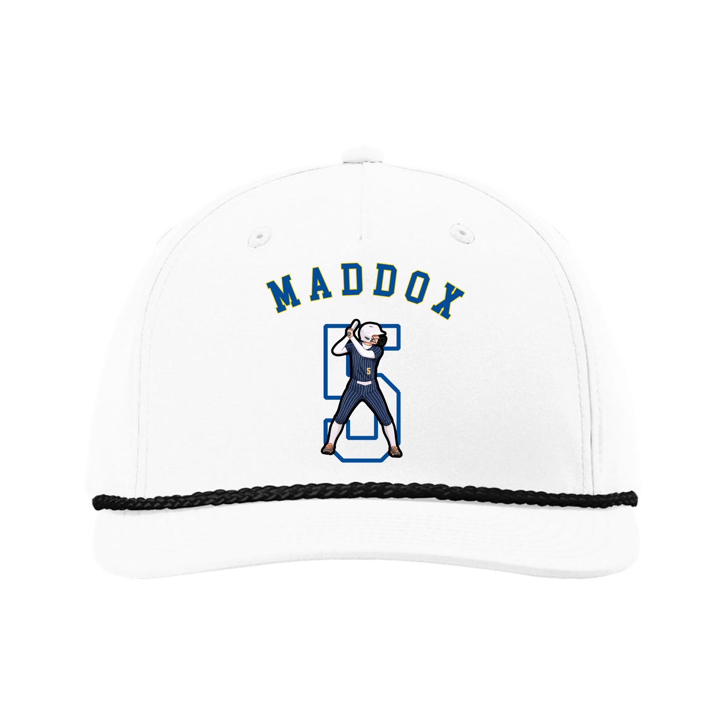 Five-Panel Classic Rope Cap — Shirsey Arch in White
