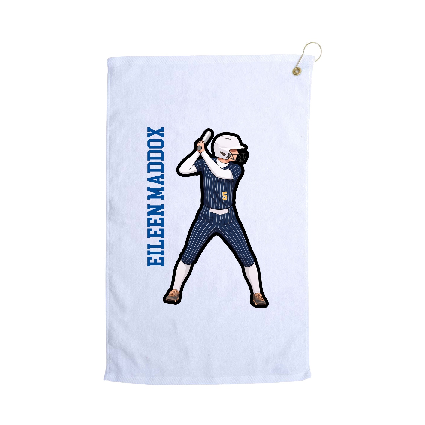 Golf Towel — Name Vertical in White