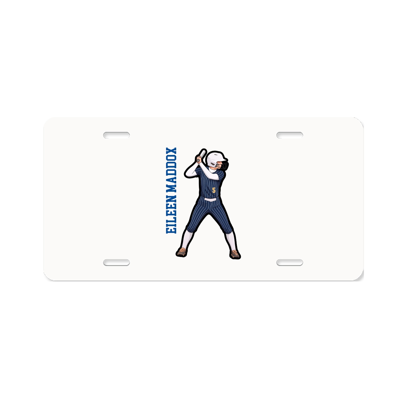 License Plate — Name Vertical in Classic