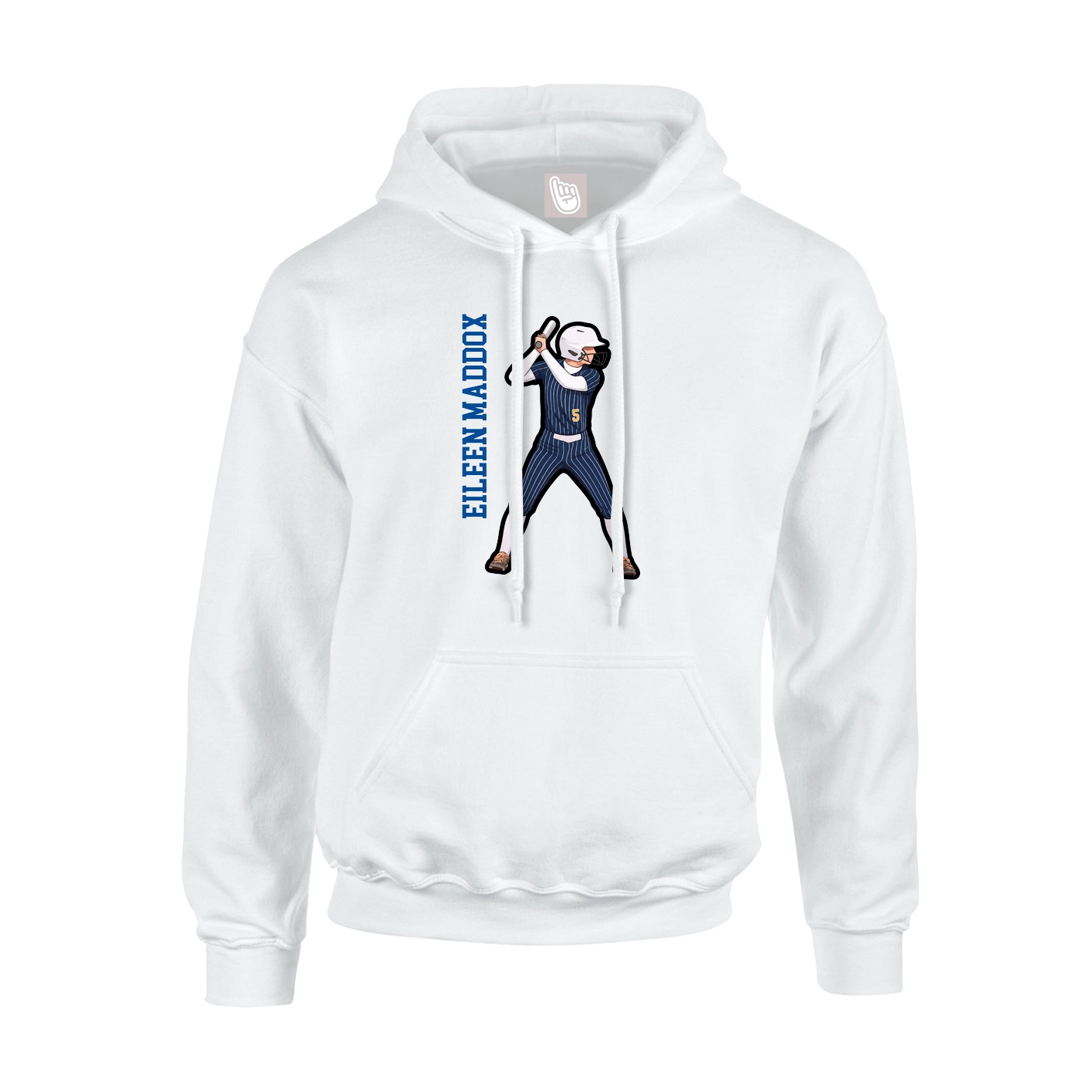 Youth Hoodie — Name Vertical in White