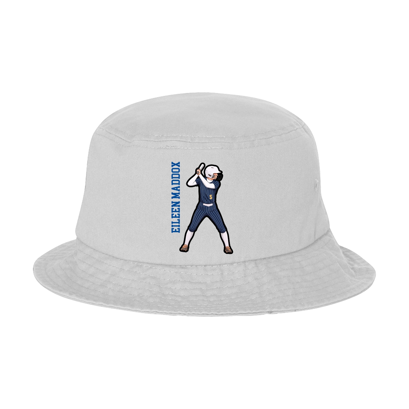 Bucket Cap — Name Vertical in White