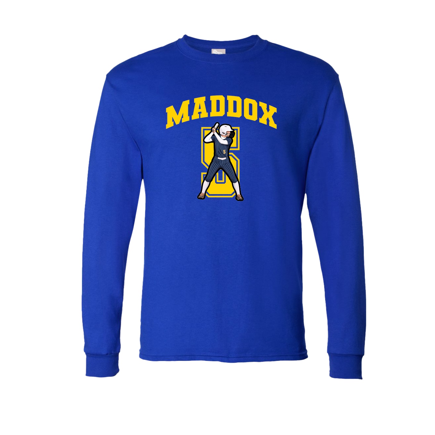 Long Sleeve Tee — Number in Royal