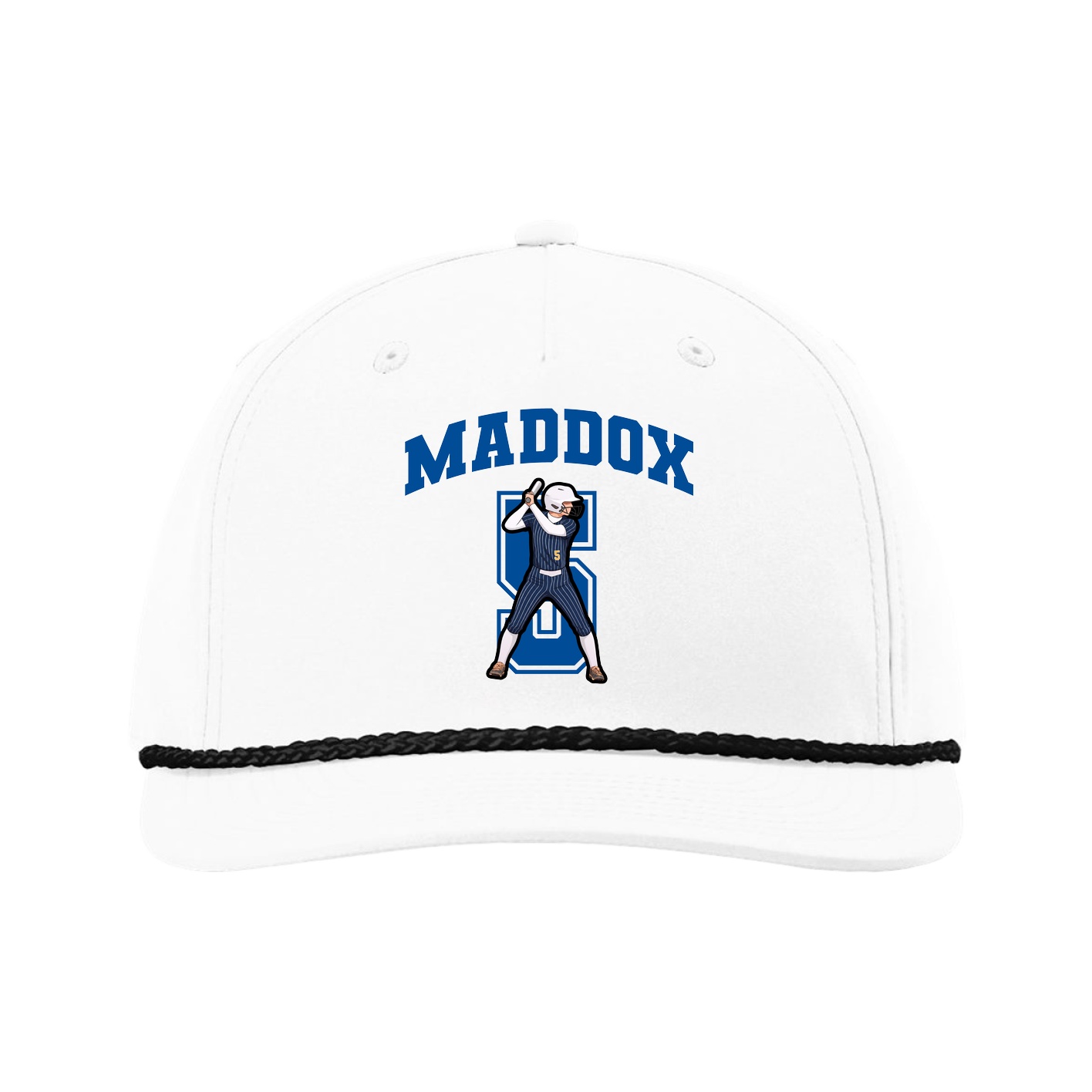 Five-Panel Classic Rope Cap — Number in White