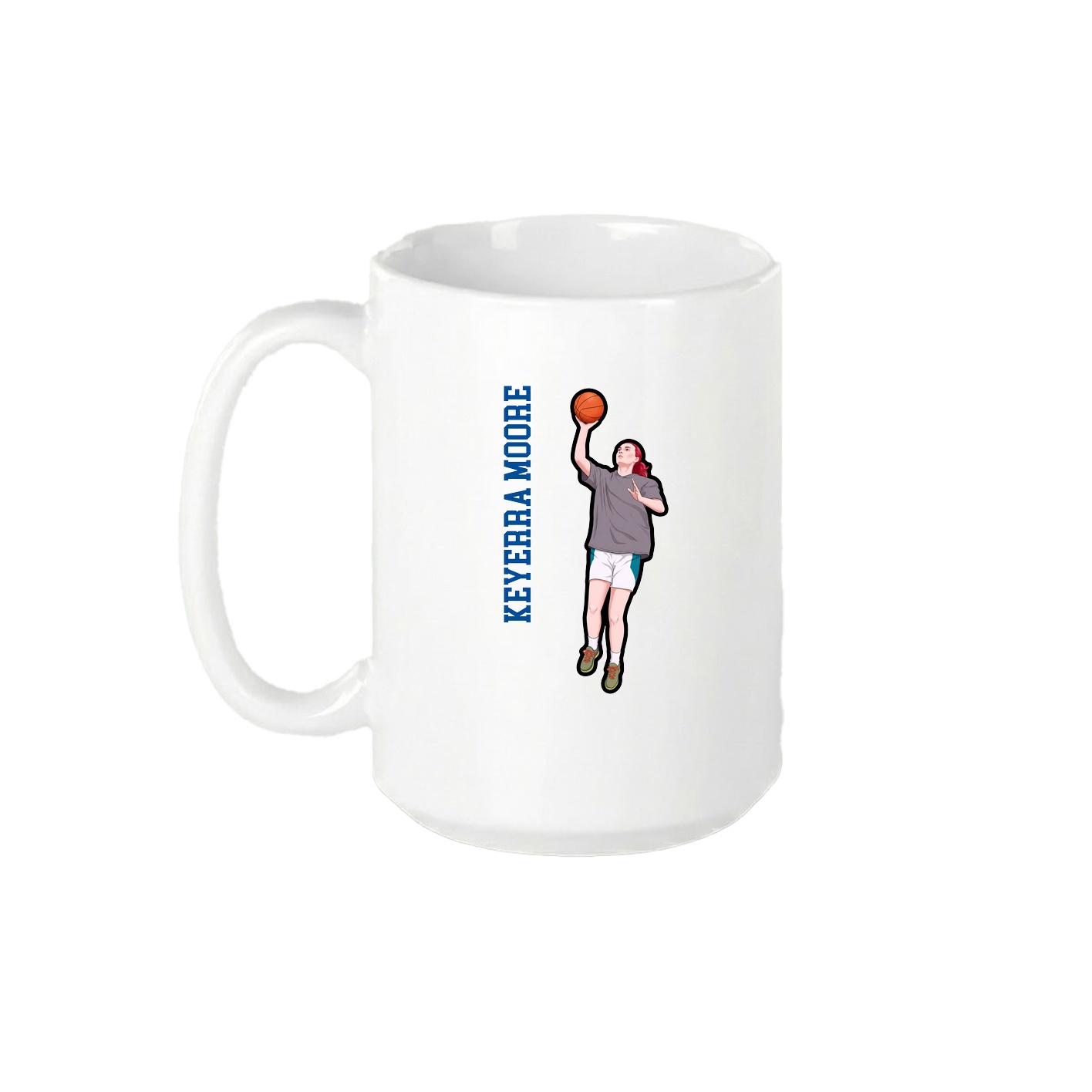 15oz Coffee Mug — Name Vertical in White