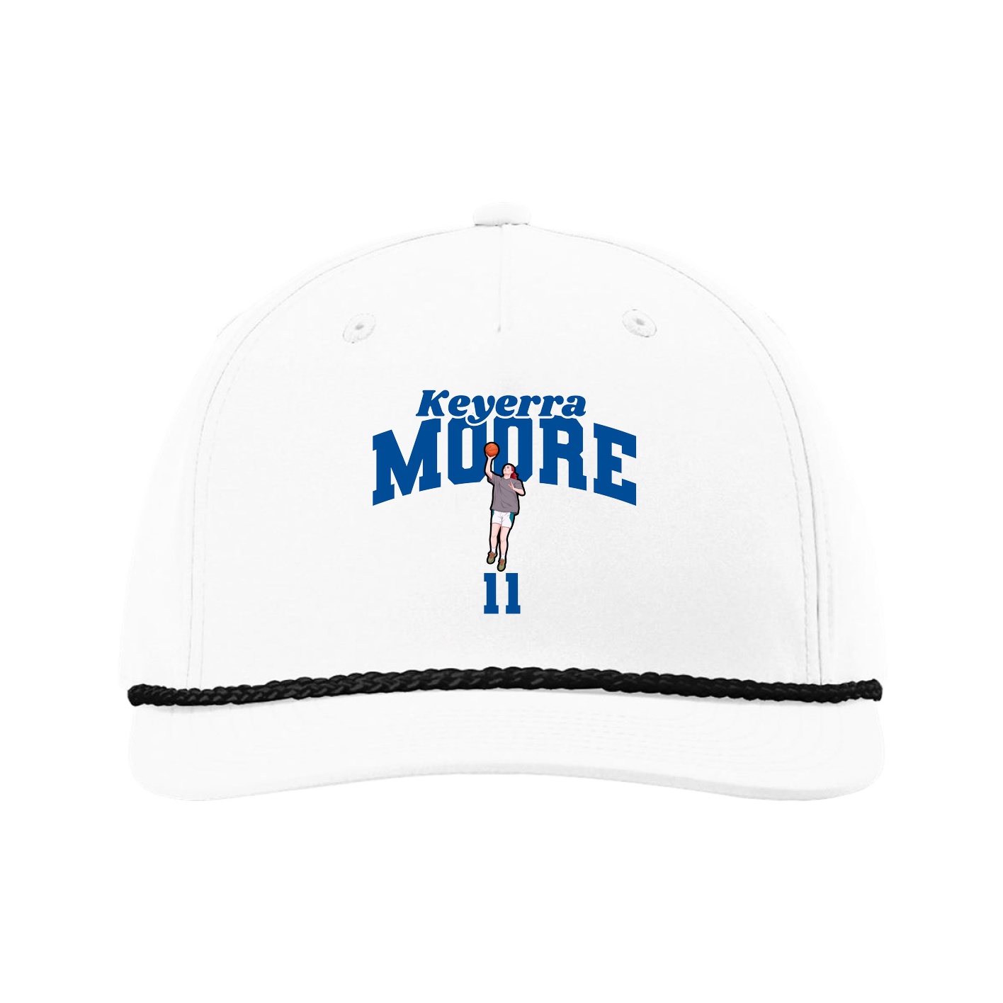 Five-Panel Classic Rope Cap — Signature Arch in White