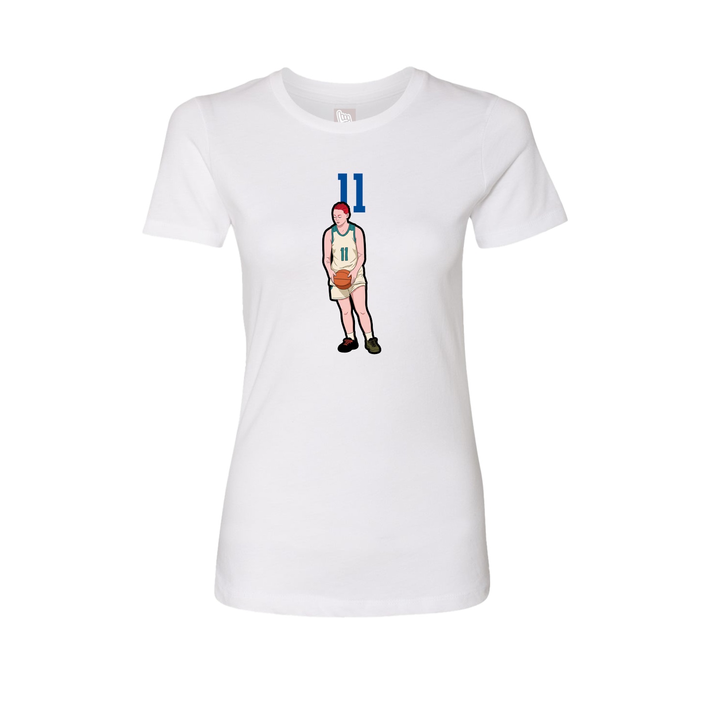 Fitted Women's Tee — Number Top in White