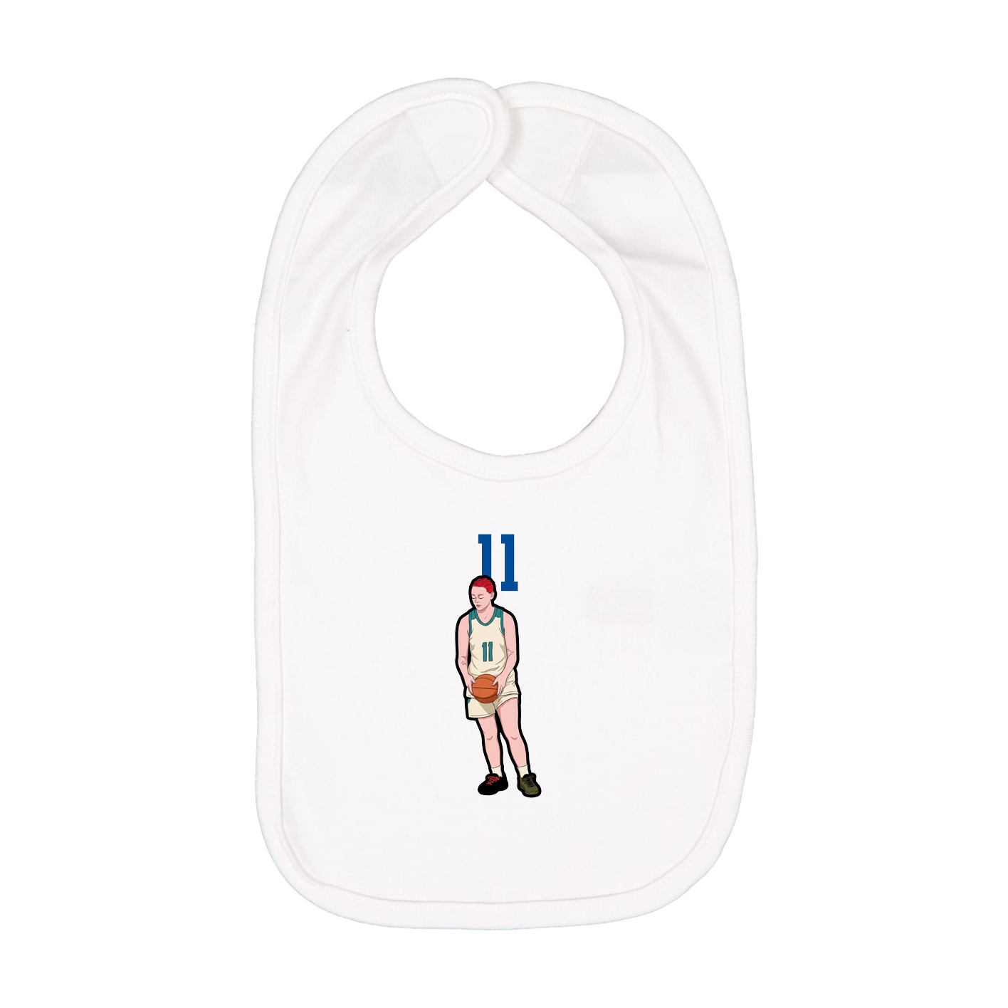 Infant Bib — Number Top in White