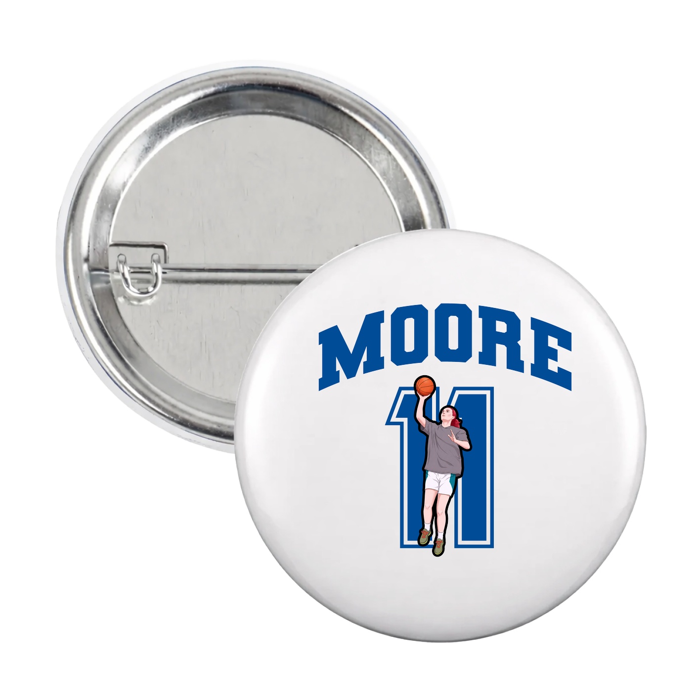 Game Day Button — Number in White