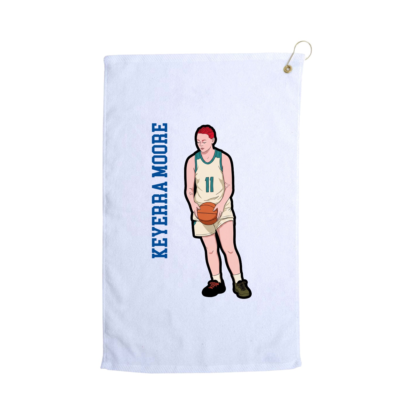 Golf Towel — Name Vertical in White