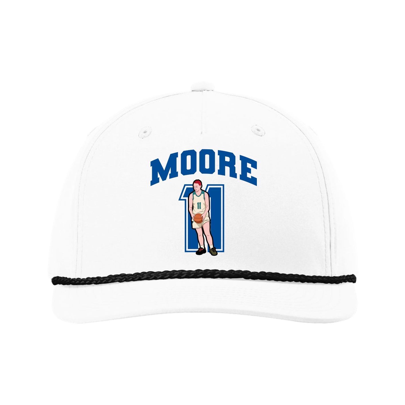 Five-Panel Classic Rope Cap — Number in White