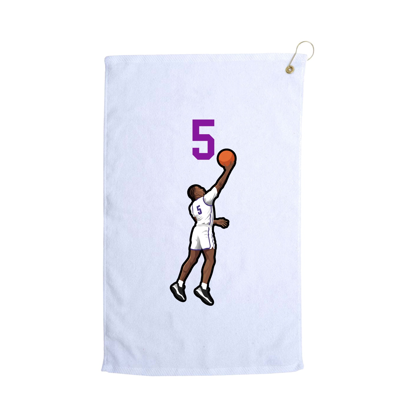 Golf Towel — Number Top in White